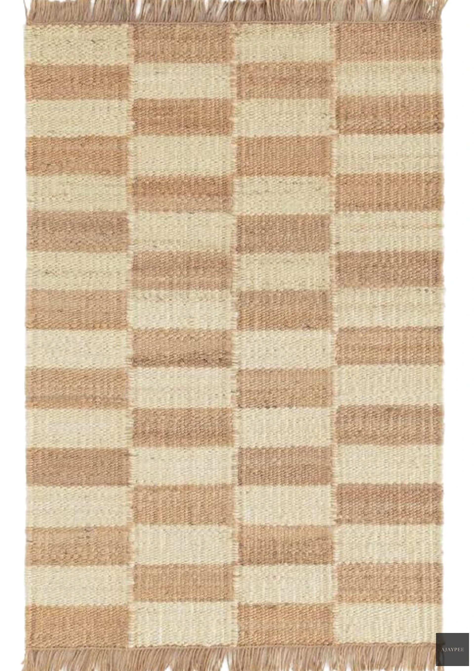Hemp Hand Woven Rug Flat: Chess Box - Hemp - Hand Woven - Ajaypee Carpets