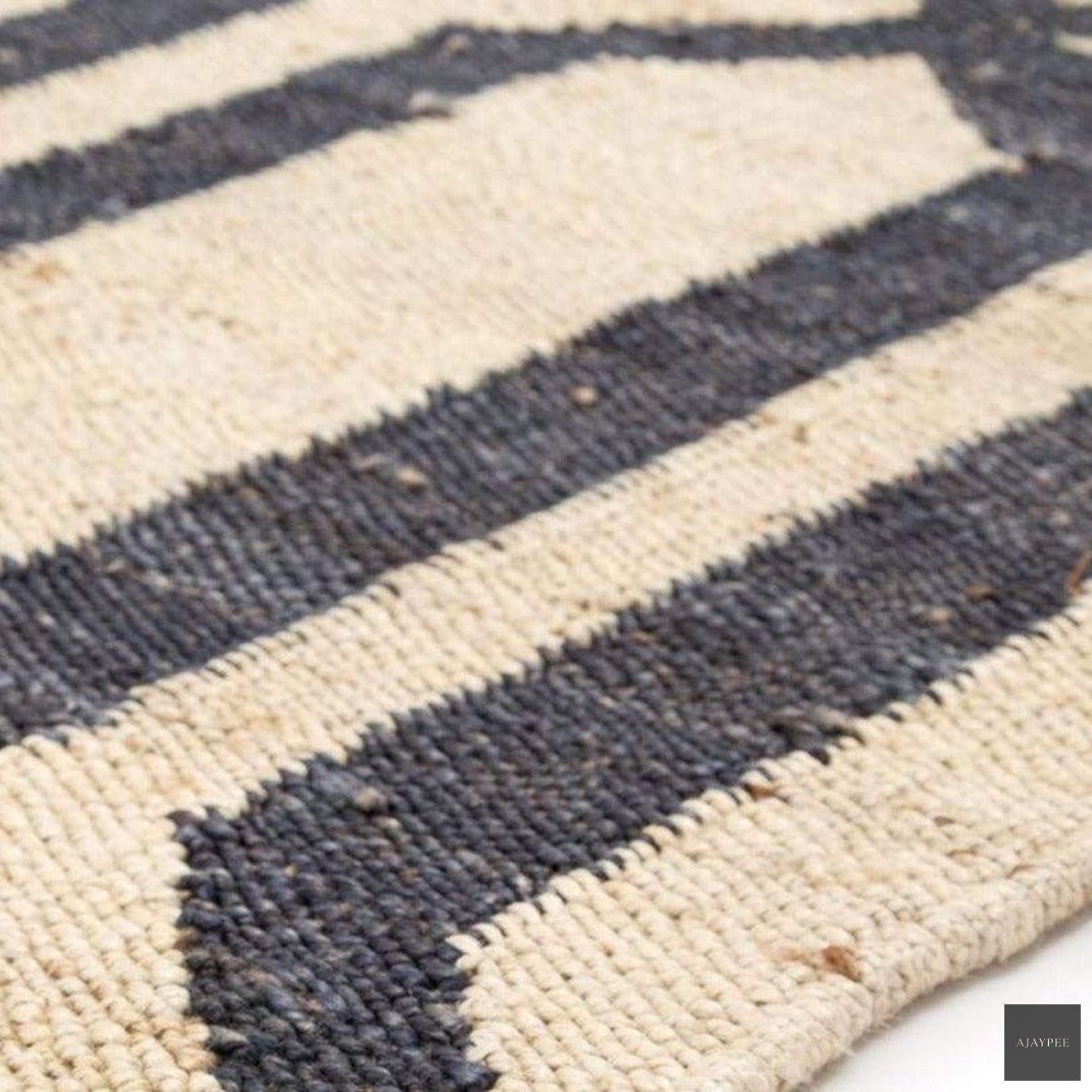 Hemp Hand Woven Rug Flat_ Fiji - Jute - Hand Woven - Ajaypee Carpets (Detail)