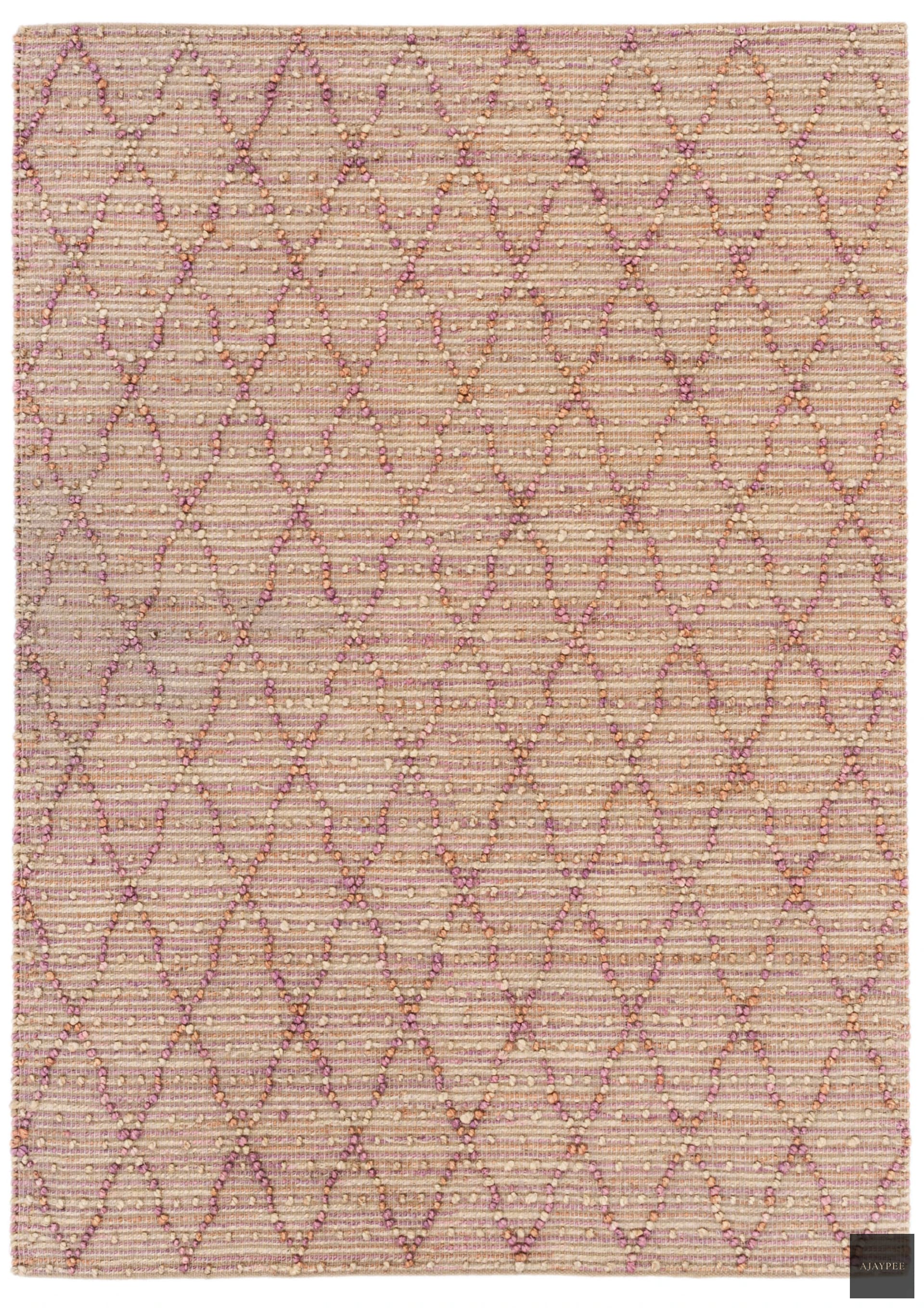 Hemp Hand Woven Rug Loop : Oxfo Pink - Jute - Hand Woven - Ajaypee Carpets