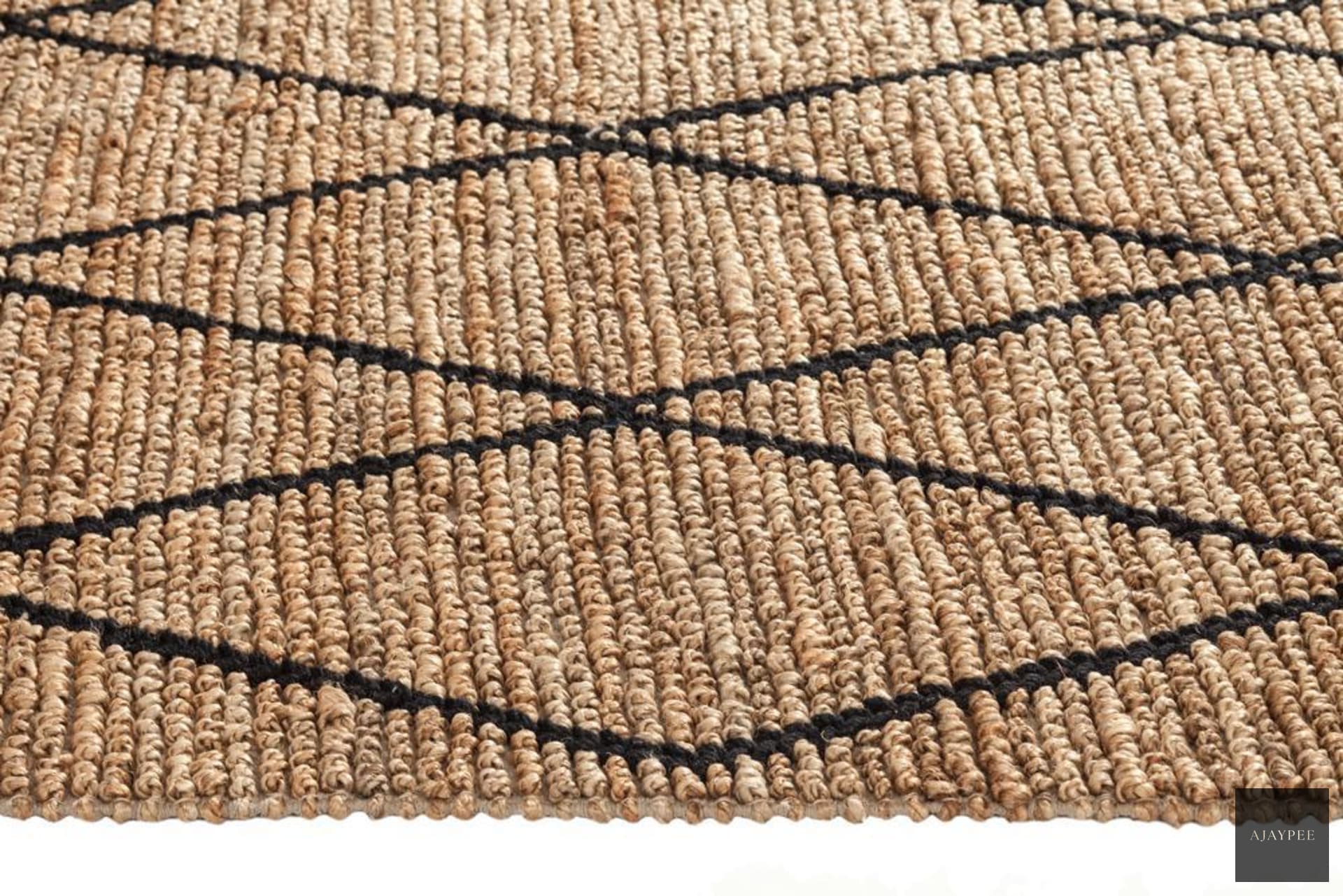 Hemp Hand Woven Rug Loop_ Oxford - Jute - Flatweave - Ajaypee Carpets (Thumbnail 4)