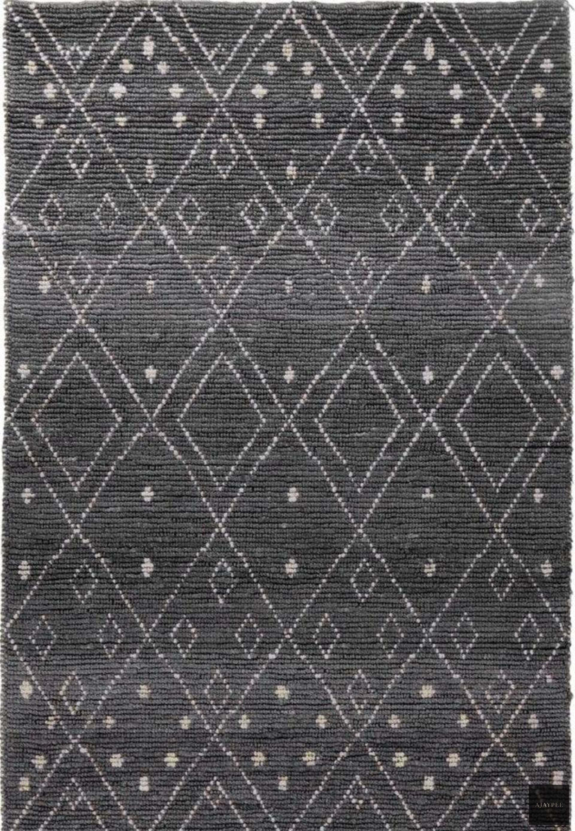 Hemp Hand Woven Rug Loop_ Oxford Charcoal - Jute - Flatweave - Ajaypee Carpets
