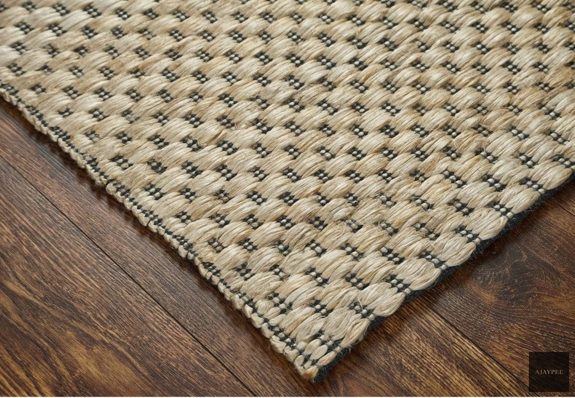 Hemp Hand Woven Rug:Monte Natural - Jute - Hand Woven - Ajaypee Carpets (Detail)
