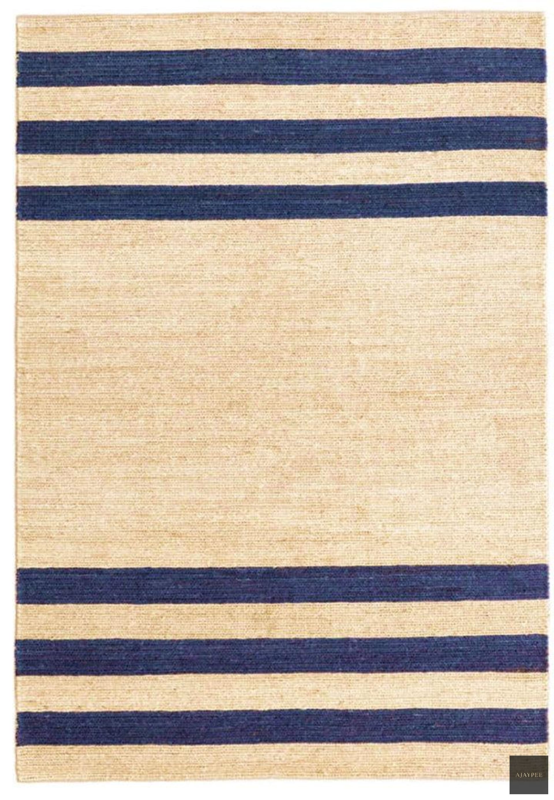 Hemp Hand Woven Rug Pony_ Stripes - Jute - Flatweave - Ajaypee Carpets