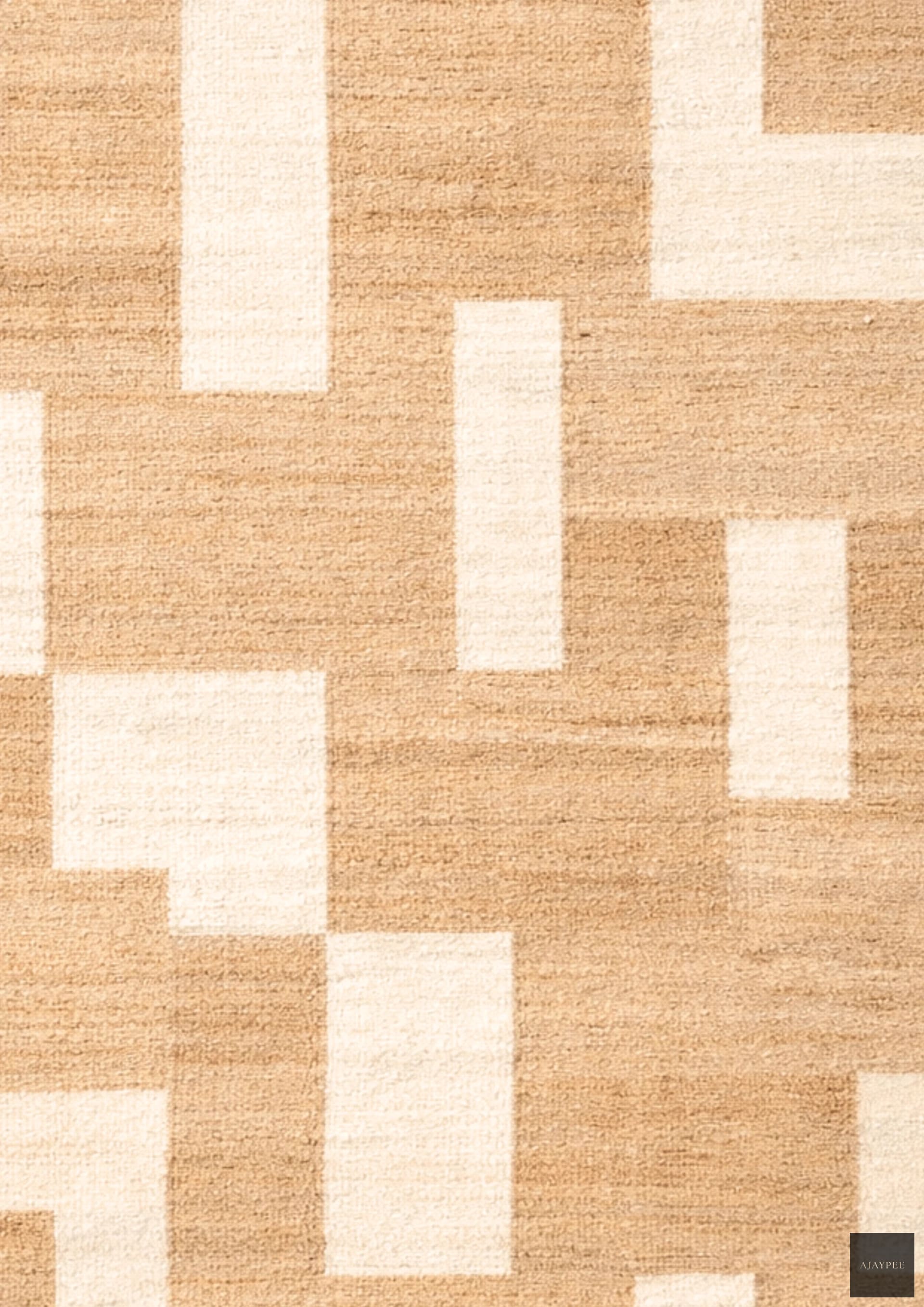 Hemp Handwoven Panja Rug_ Oat Mosaic - Jute - Hand Woven - Ajaypee Carpets (Thumbnail 2)