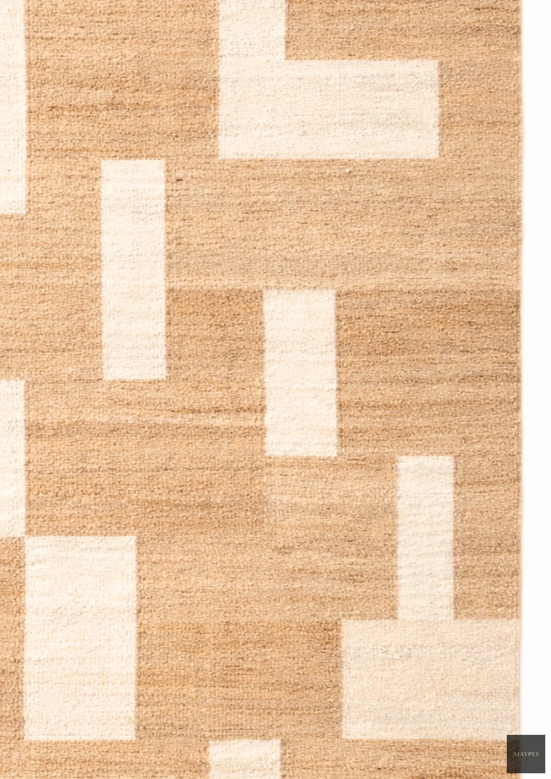 Hemp Handwoven Panja Rug_ Oat Mosaic - Jute - Hand Woven - Ajaypee Carpets (Thumbnail 4)