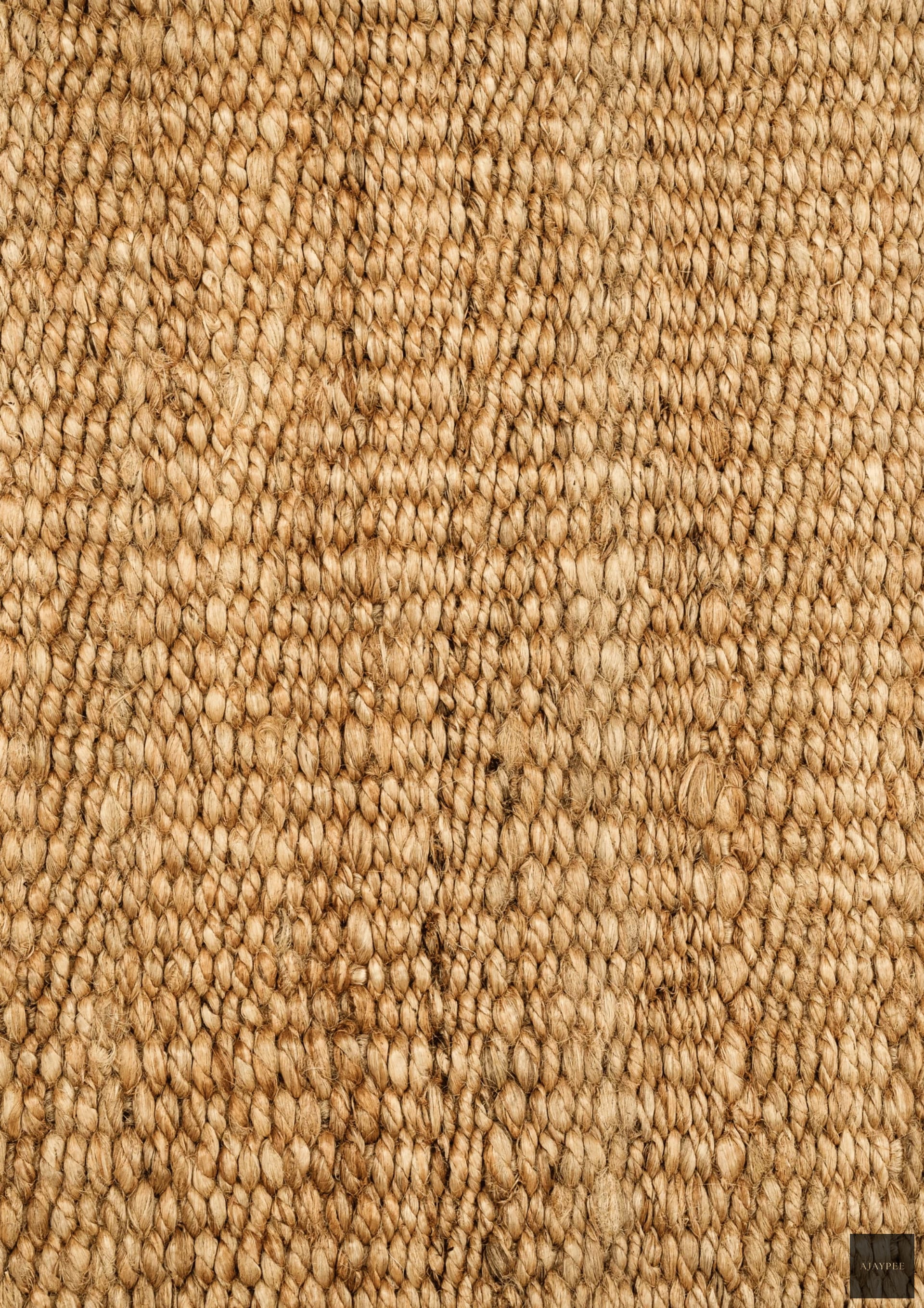 Hemp Handwoven Rug _ Plain Natural - Jute - Hand Woven - Ajaypee Carpets (Thumbnail 4)