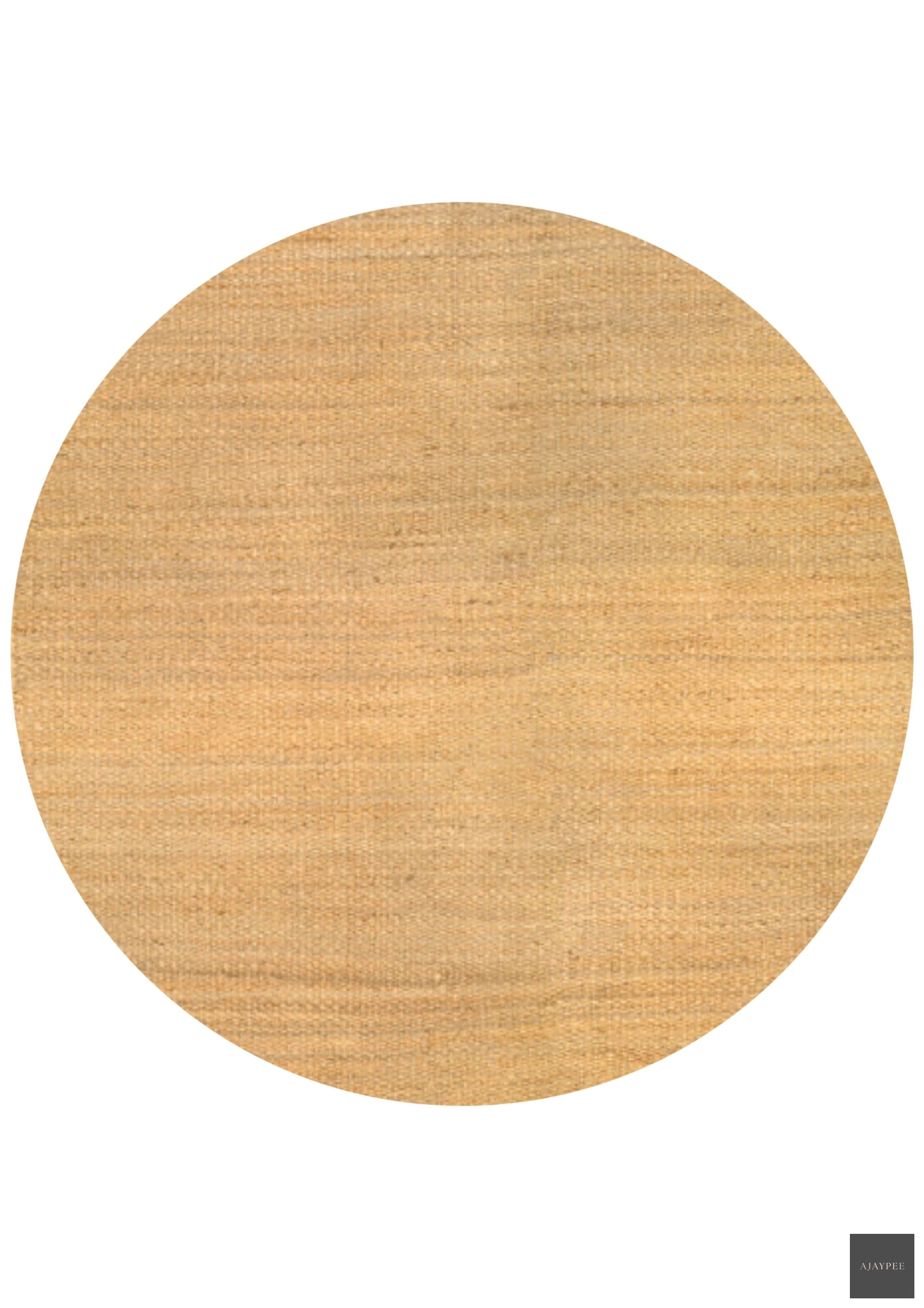 Hemp Handwoven Rug : Natural Panja Round - Jute - Flatweave - Ajaypee Carpets
