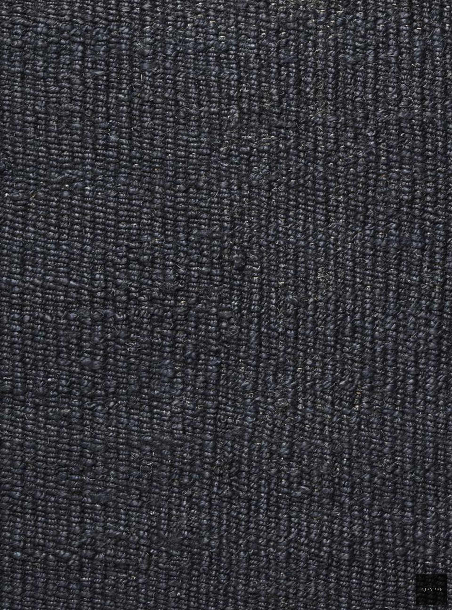 Hemp Handwoven Rug_ Panja Black - Jute - Hand Woven - Ajaypee Carpets (Thumbnail 3)