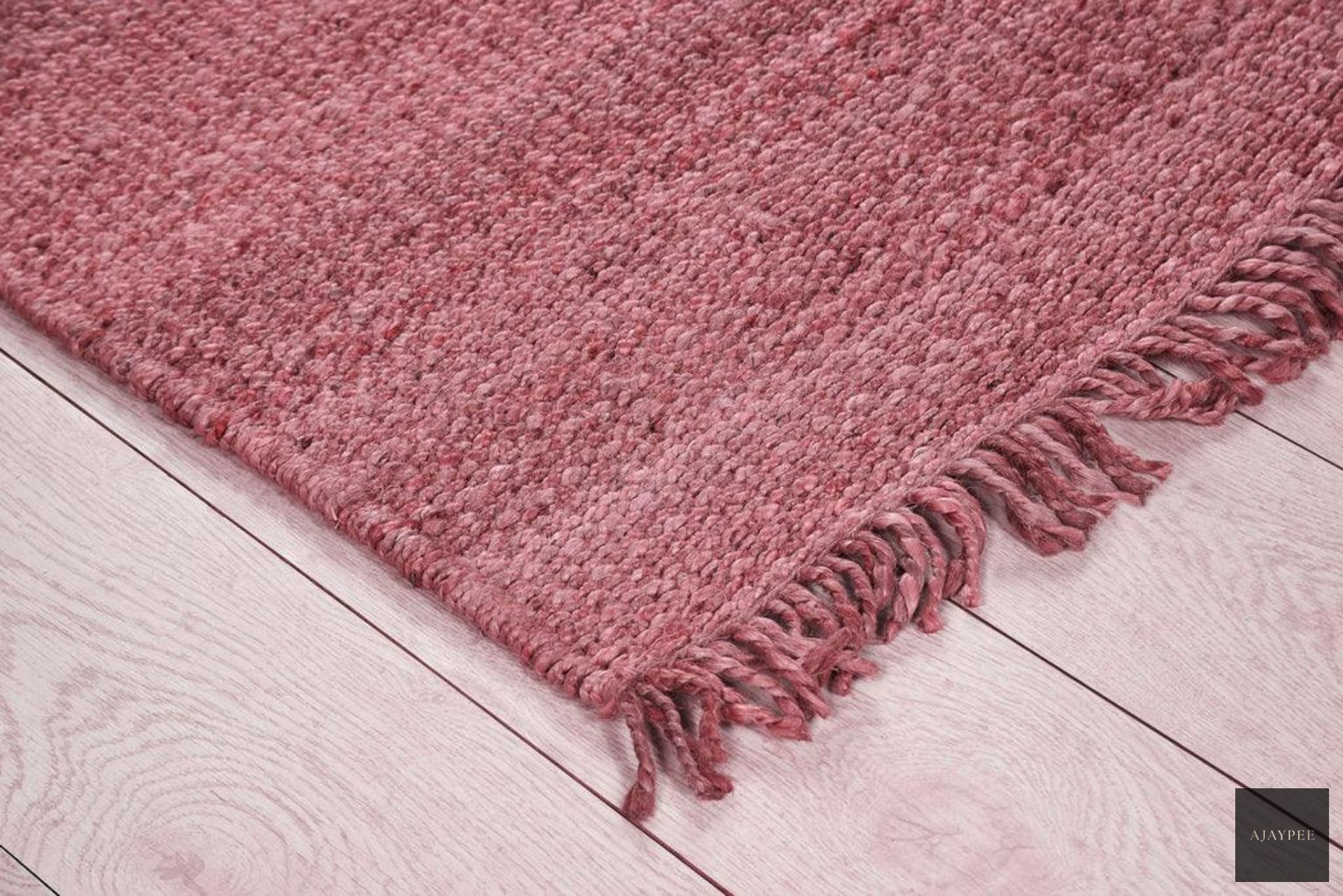 Hemp Handwoven Rug_Chunky Rose - Jute - Hand Woven - Ajaypee Carpets (Thumbnail 2)