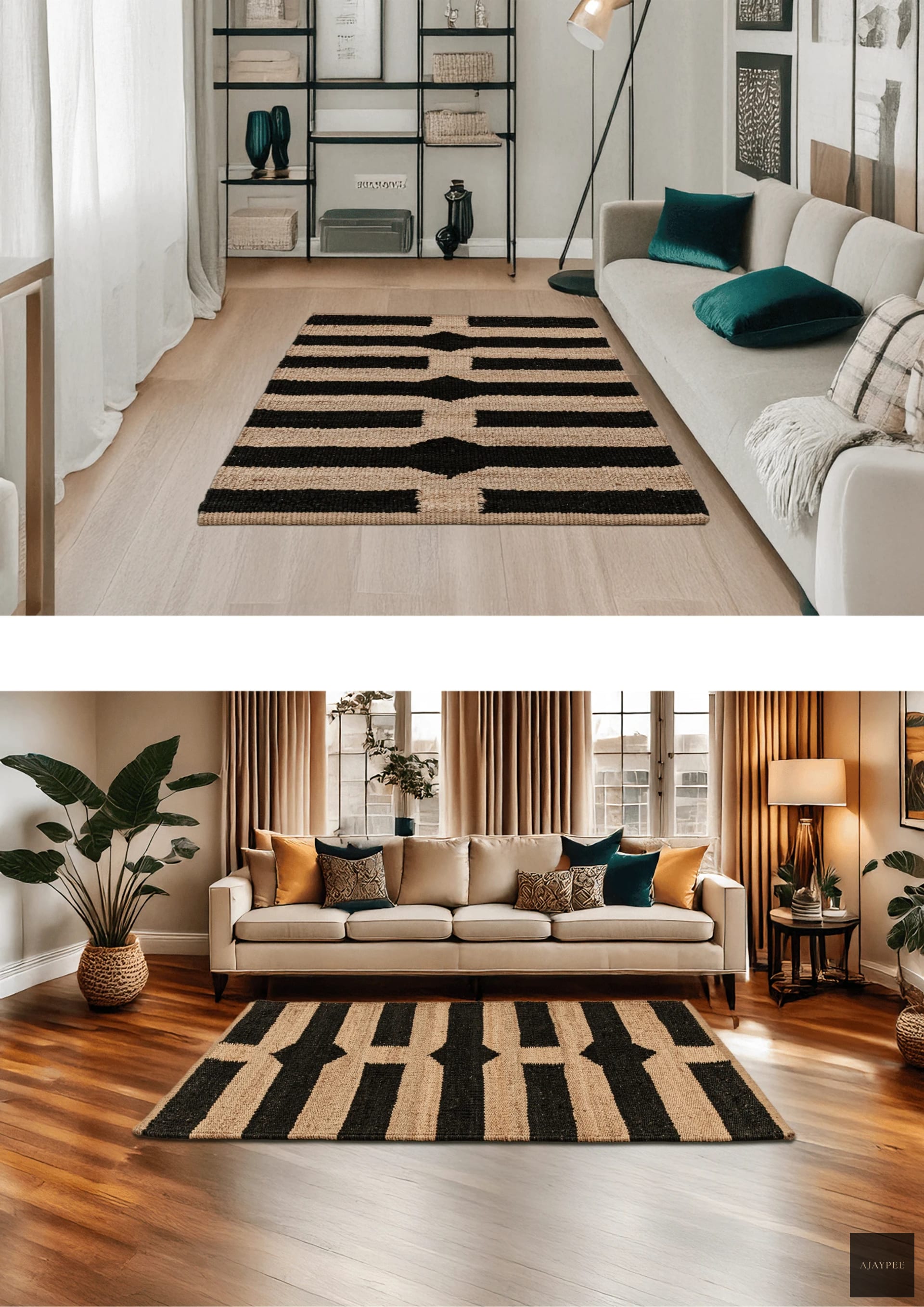 Hemp Handwoven Rug_Dhwani - Jute - Flatweave - Ajaypee Carpets (Thumbnail 6)
