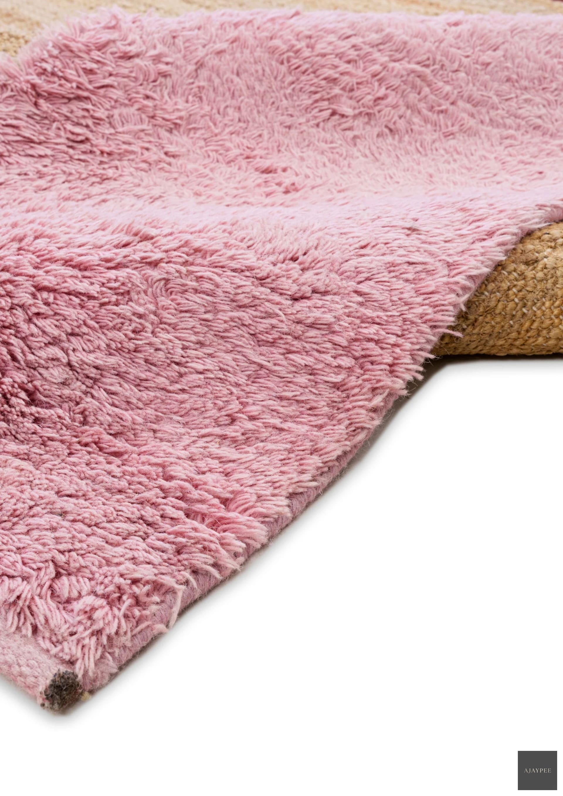 Hemp & Wool Hand knotted Carpet_ Maroon Merge - Jute - Flatweave - Ajaypee Carpets (Detail)