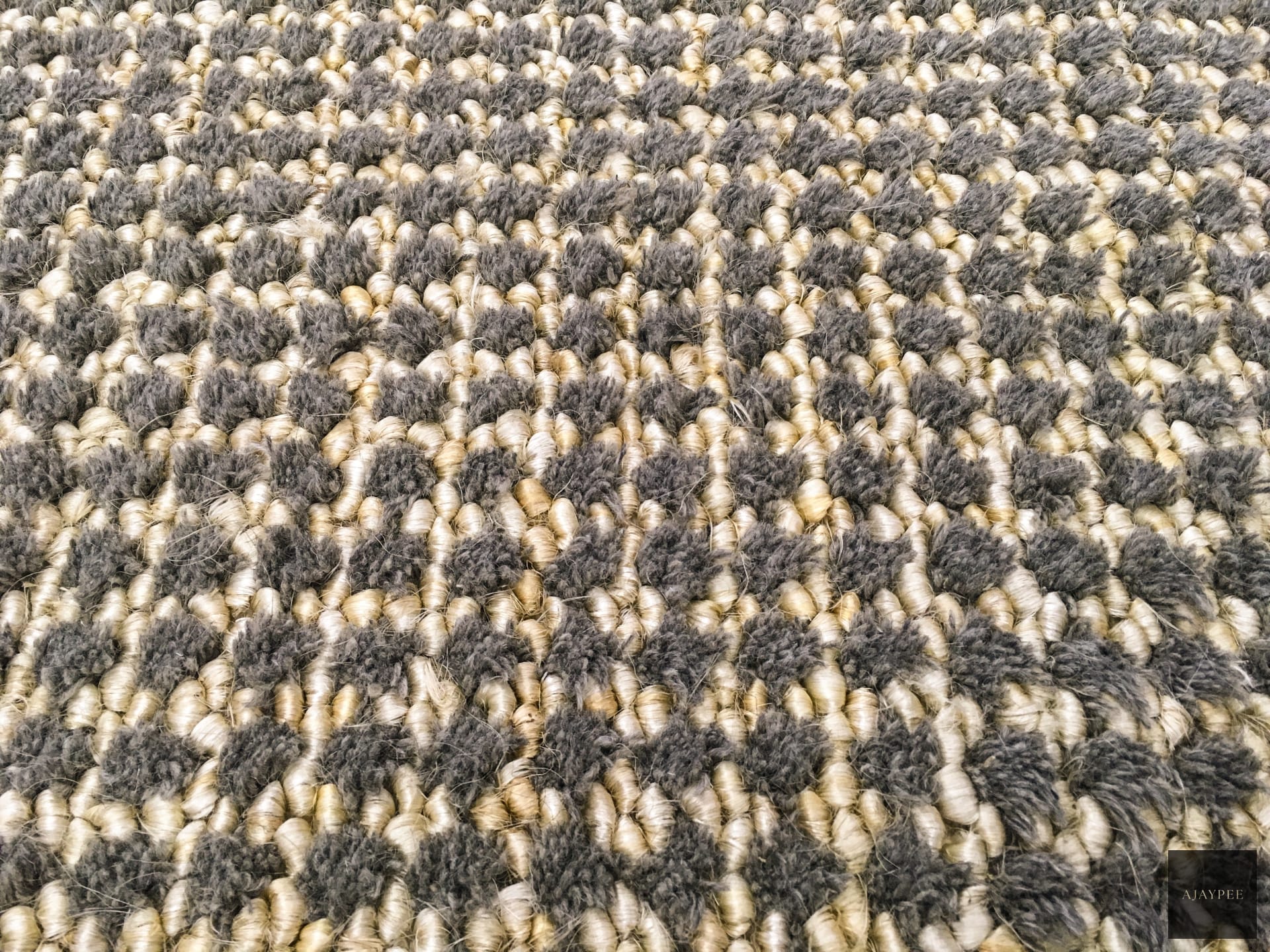 Hemp & Wool Hand Woven Rug: Loop - Jute - Flatweave - Ajaypee Carpets (Thumbnail 2)