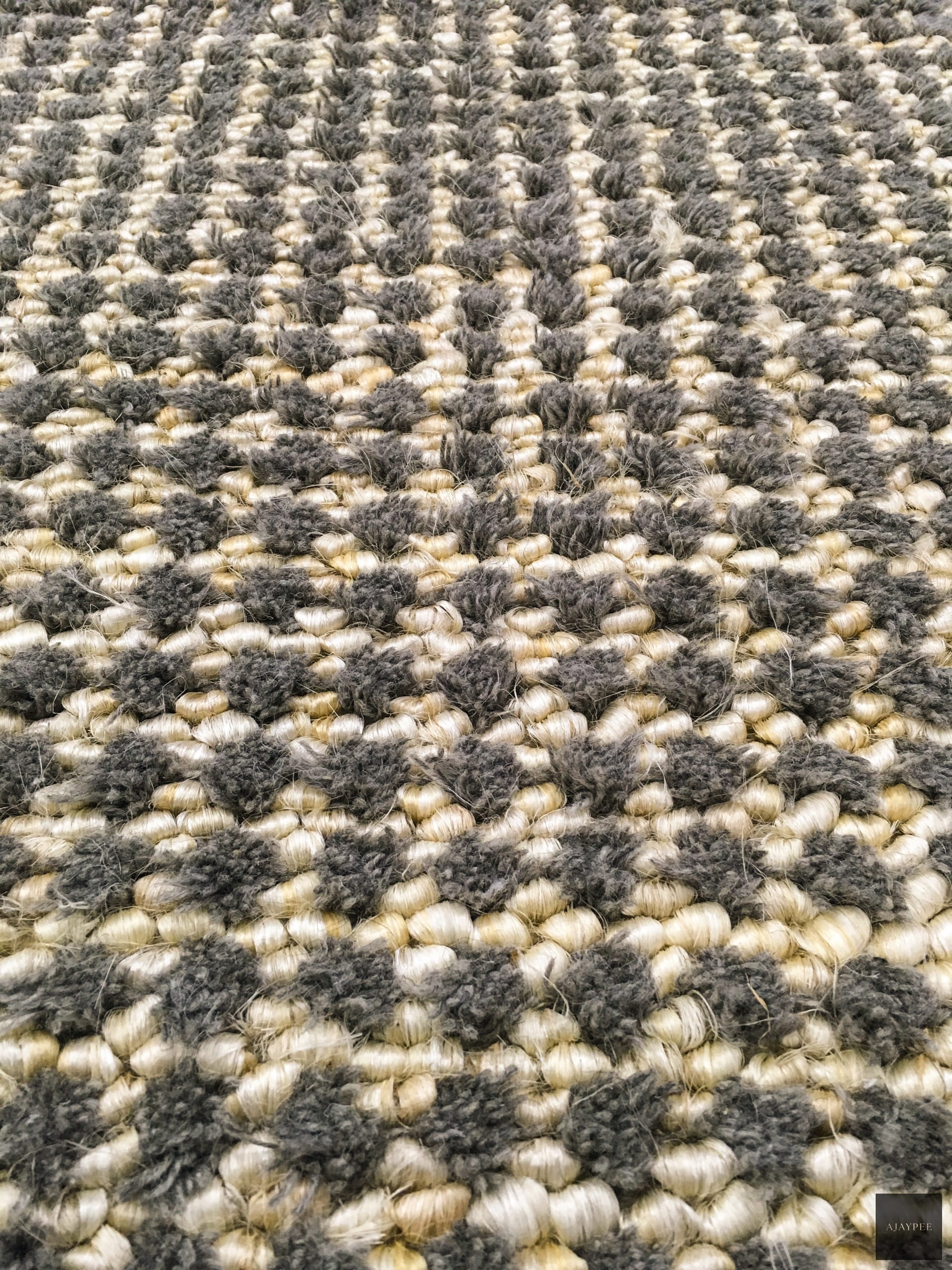Hemp & Wool Hand Woven Rug: Loop - Jute - Flatweave - Ajaypee Carpets (Thumbnail 3)