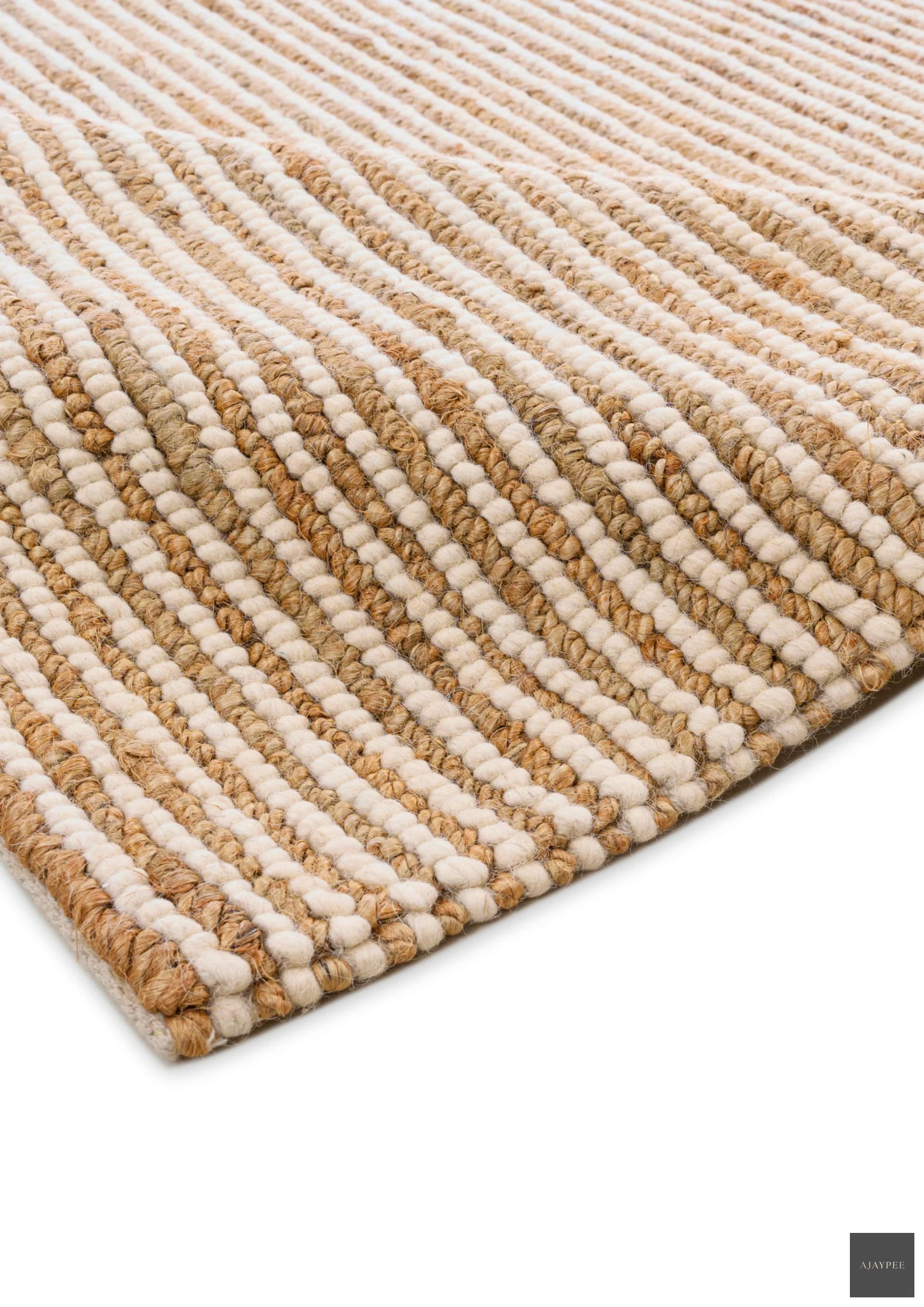Hemp & Wool Hand Woven Rug Loop_ Ava - Jute - Flatweave - Ajaypee Carpets (Thumbnail 2)