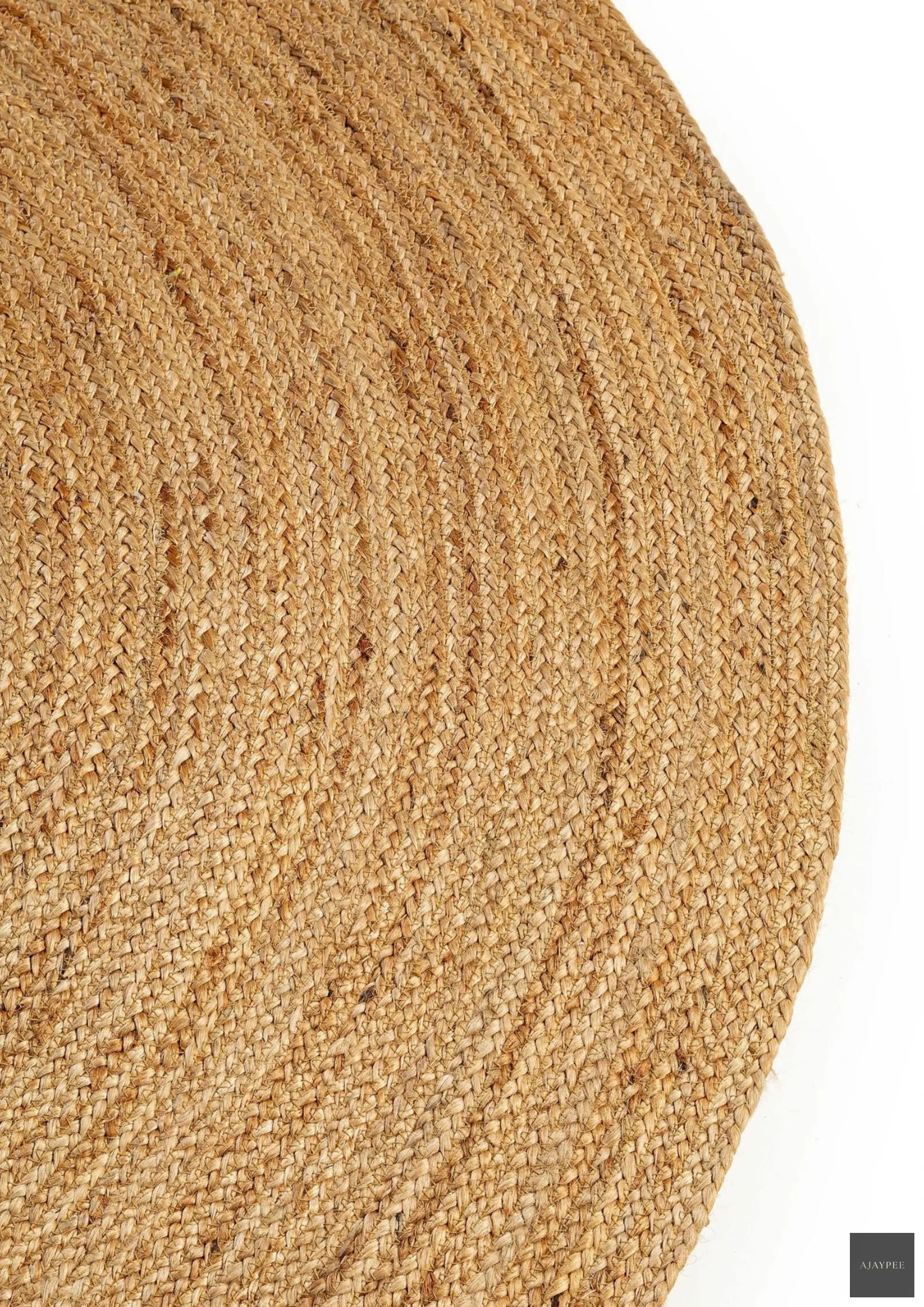 Mussoorie Handwoven Rug _ Natural - Hemp - Hand Woven - Ajaypee Carpets (Detail)