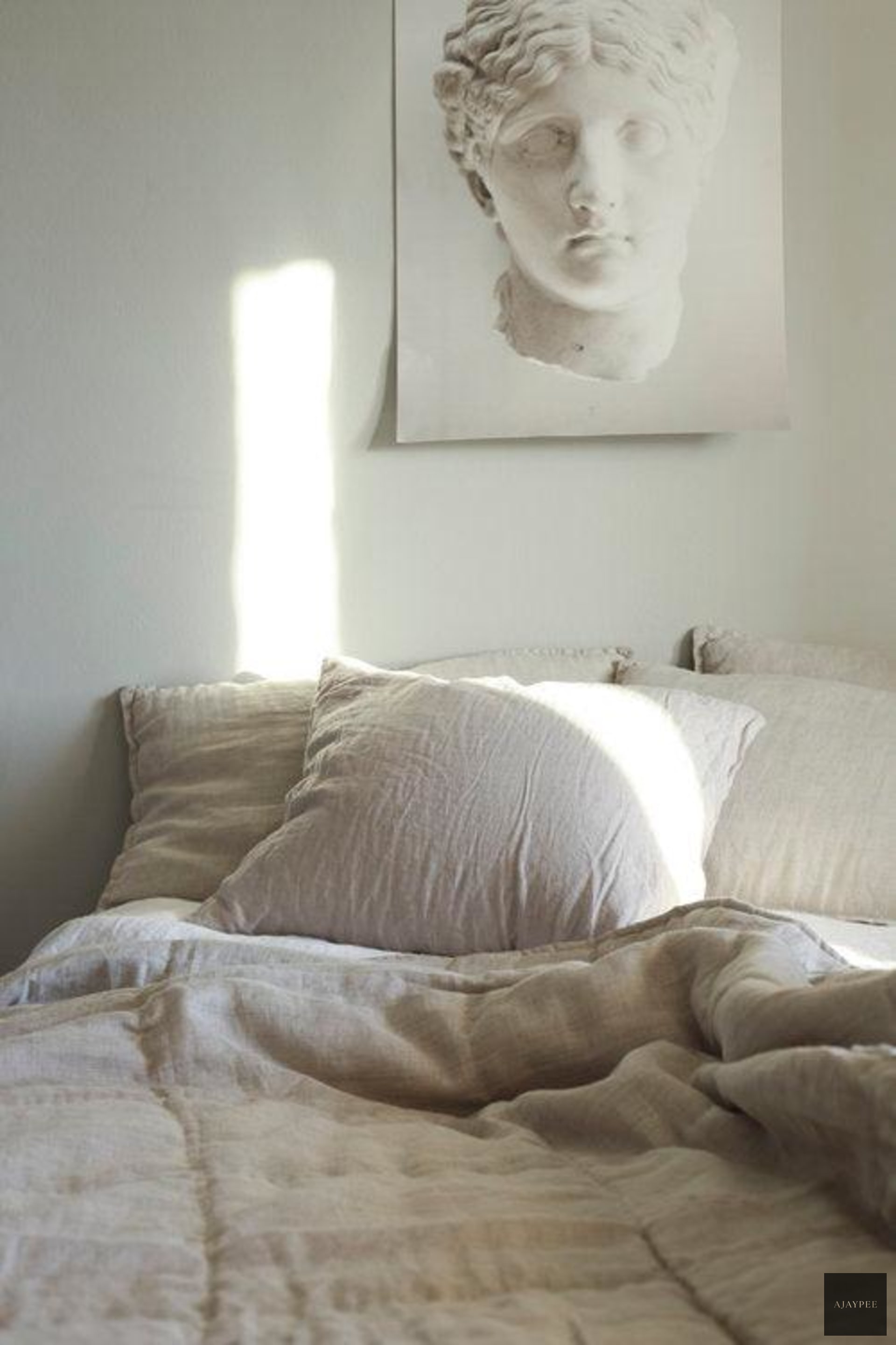 Natural Linen Bedspread - Cotton - Hand Woven - Ajaypee Carpets (Thumbnail 2)