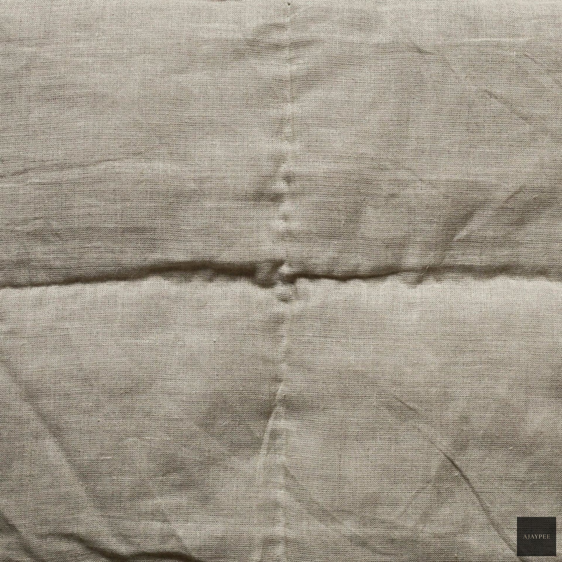 Natural Linen Bedspread - Cotton - Hand Woven - Ajaypee Carpets (Thumbnail 3)