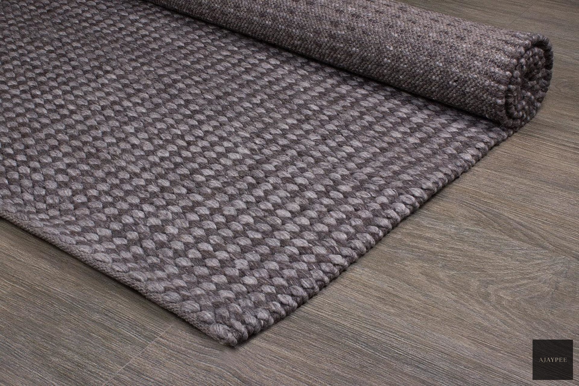 Natural Wool Handwoven Rug_Luna - Cotton - Hand Woven - Ajaypee Carpets (Detail)