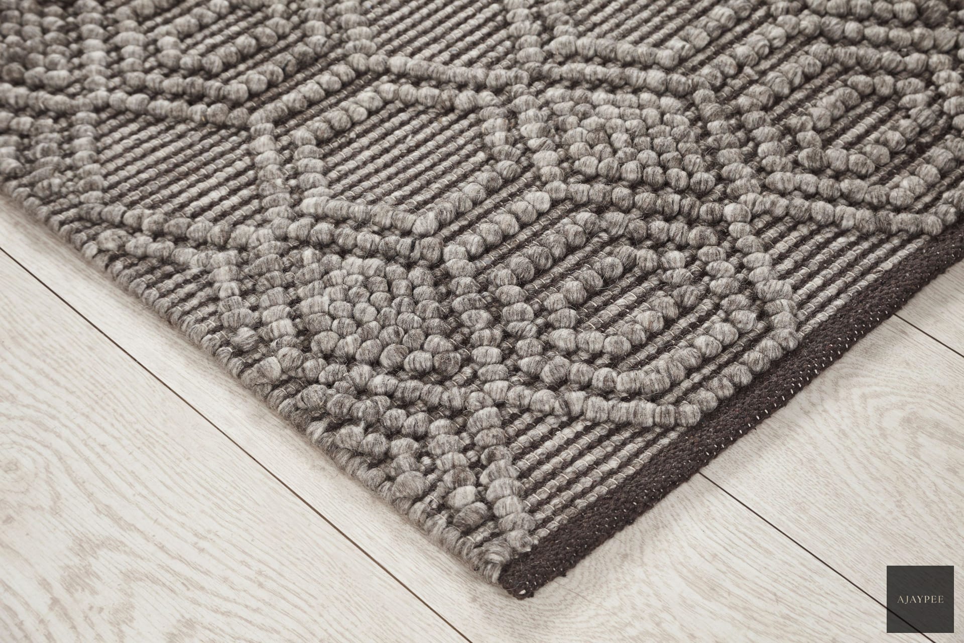 Natural Wool Handwoven Rug_Rio - Cotton - Hand Woven - Ajaypee Carpets (Detail)