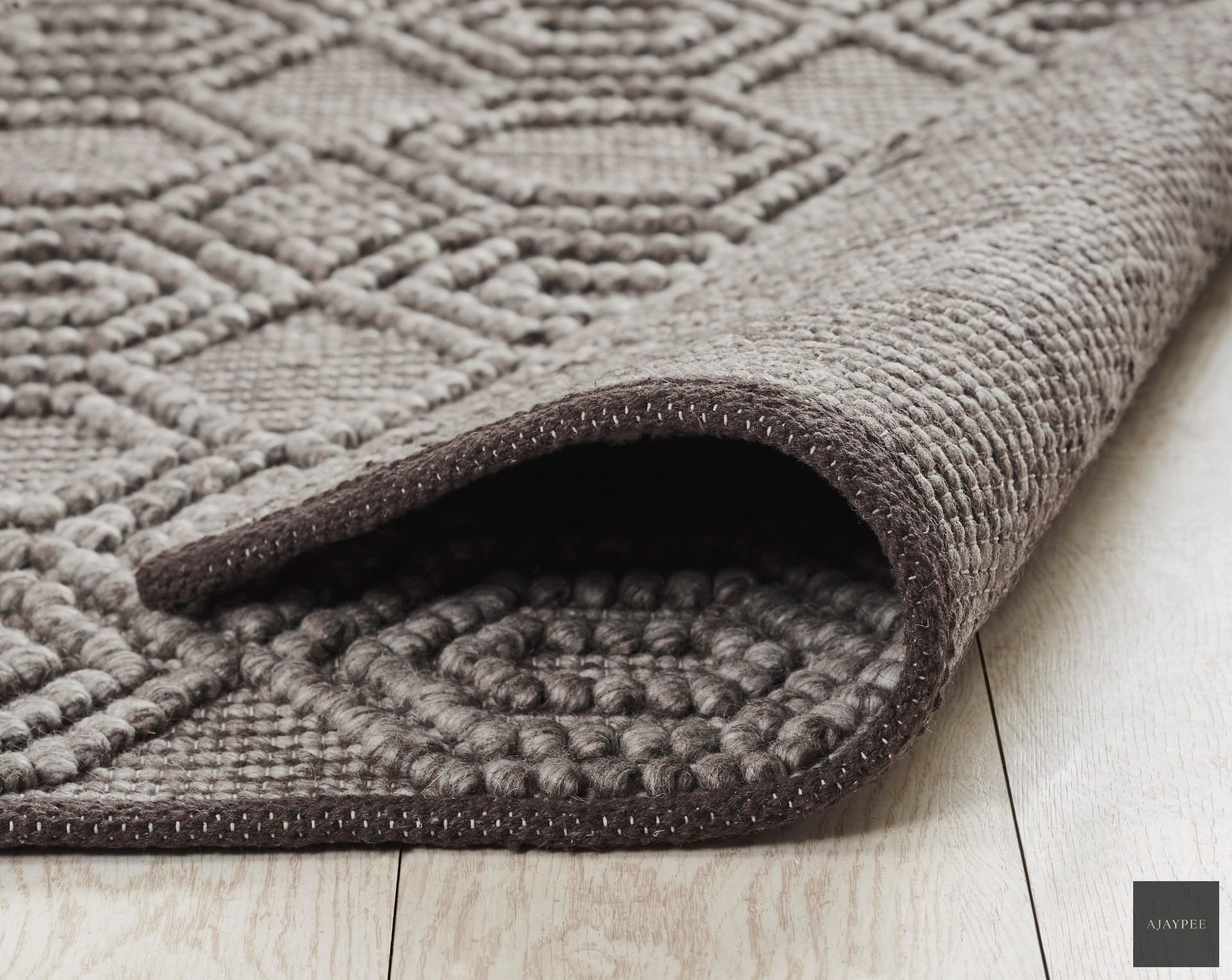Natural Wool Handwoven Rug_Rio - Cotton - Hand Woven - Ajaypee Carpets (Thumbnail 5)