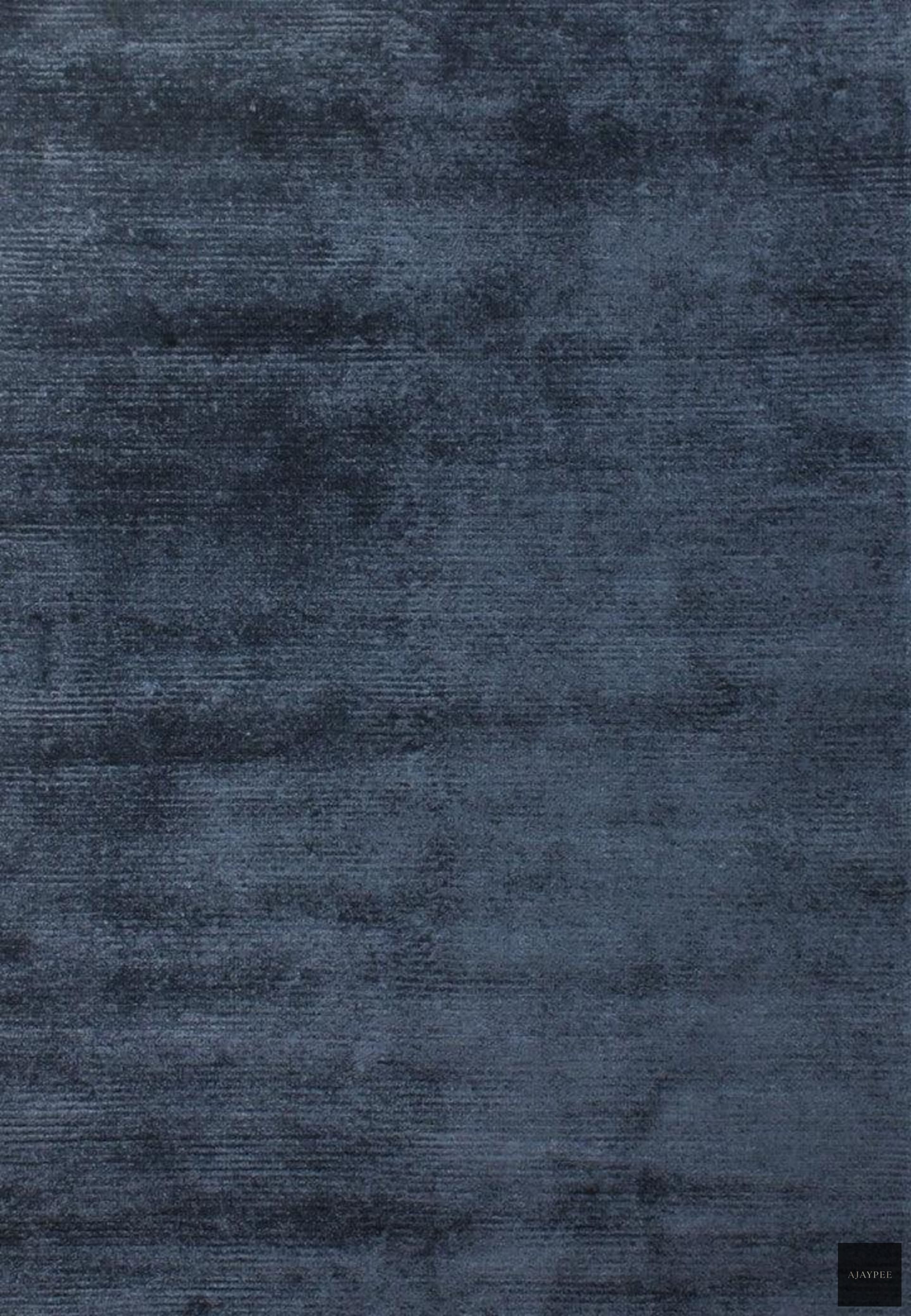 Viscose HandKnotted Carpet : Parallel Wrap Prince Blue - Cotton - Hand Knotted - Ajaypee Carpets (Thumbnail 5)