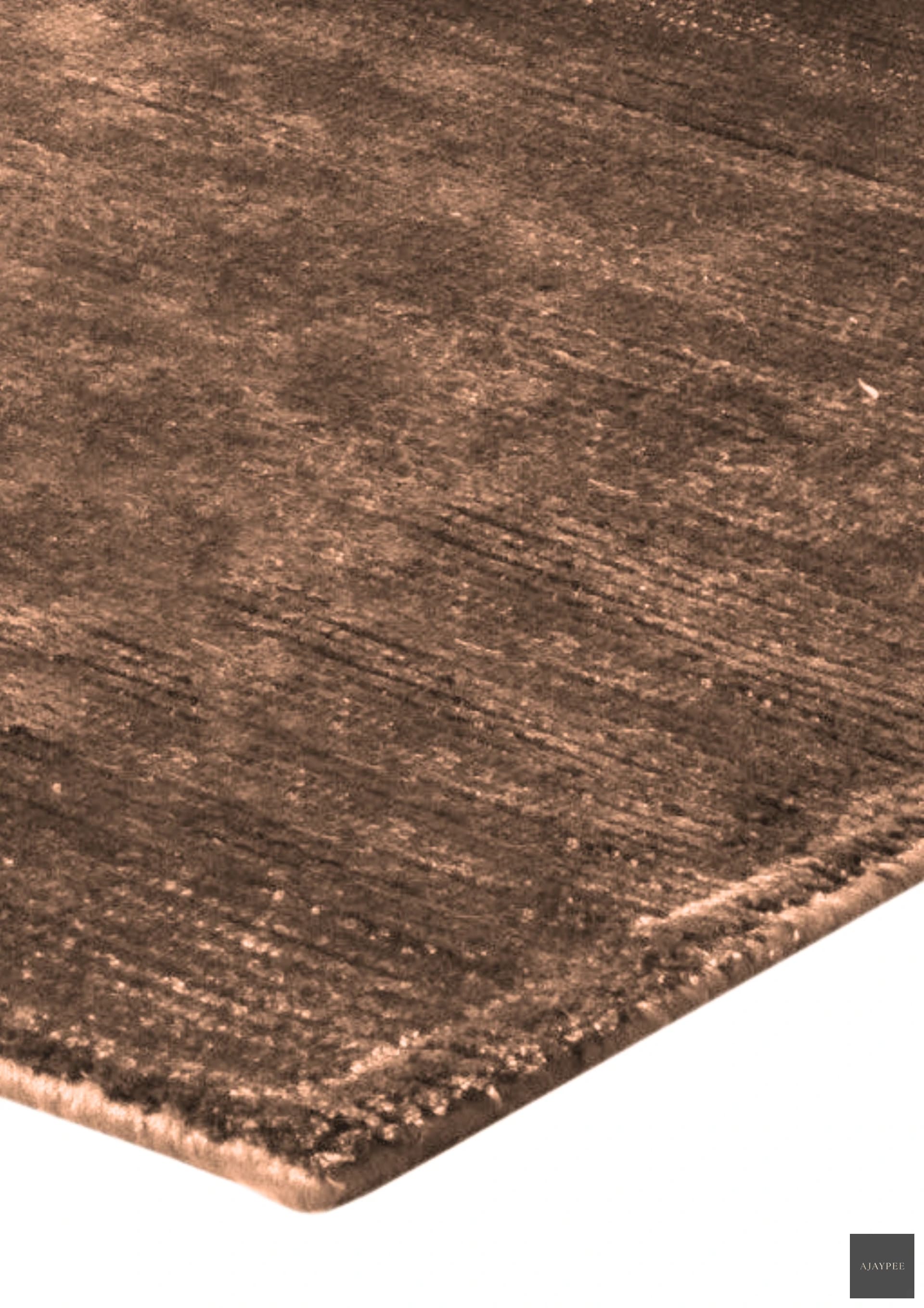 Viscose HandKnotted Carpet_ Parallel Wrap Mocha Mist - Cotton - Hand Knotted - Ajaypee Carpets (Thumbnail 2)