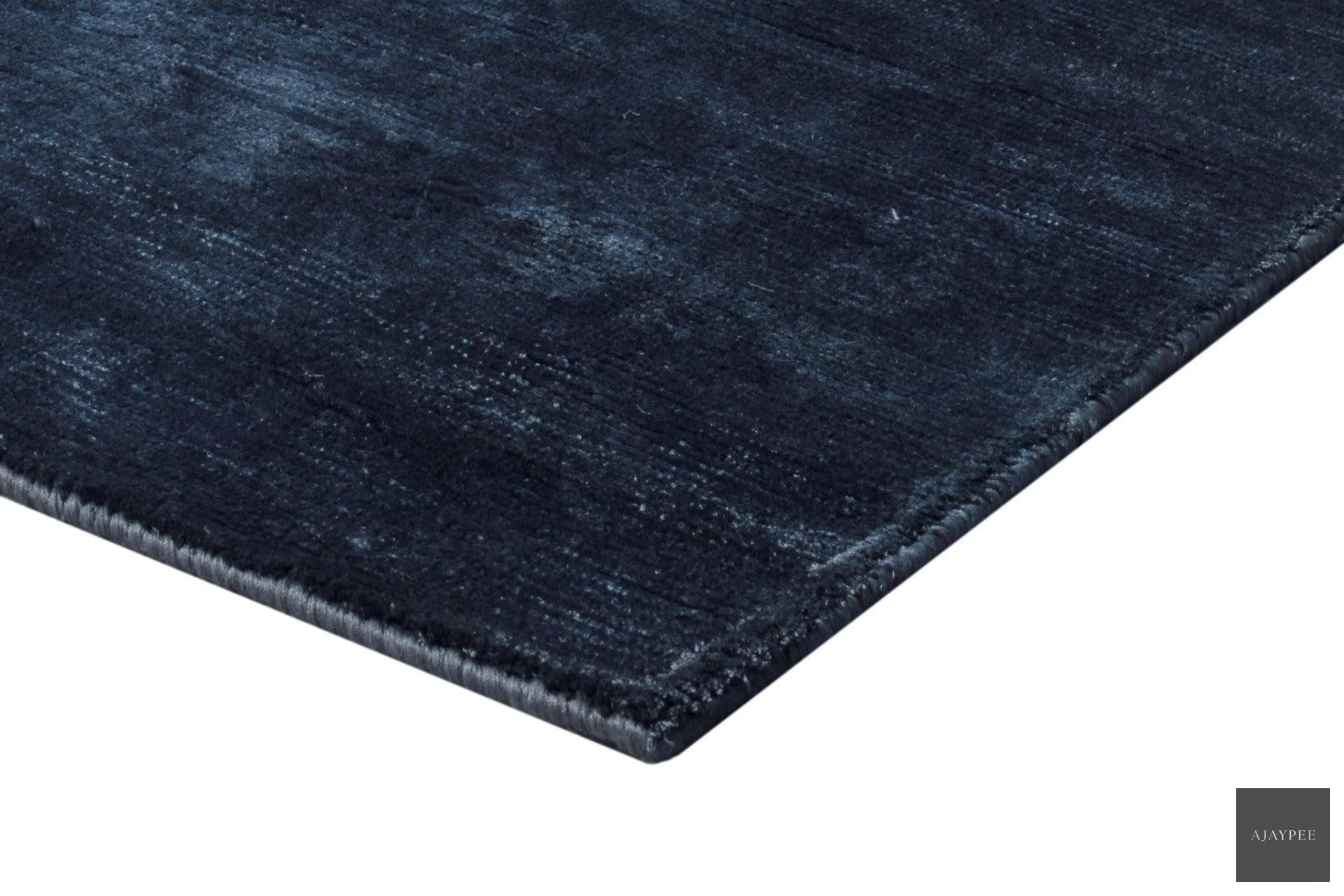 Viscose HandKnotted Carpet_ Parallel Wrap Prince Blue - Cotton - Hand Knotted - Ajaypee Carpets (Thumbnail 6)