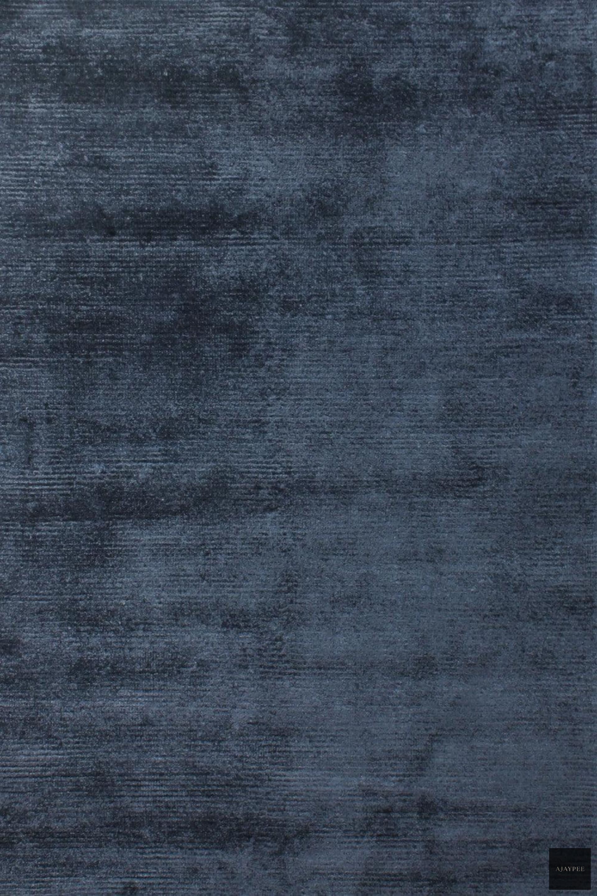 Viscose HandKnotted Carpet_ Parallel Wrap Prince Blue - Cotton - Hand Knotted - Ajaypee Carpets (Thumbnail 8)