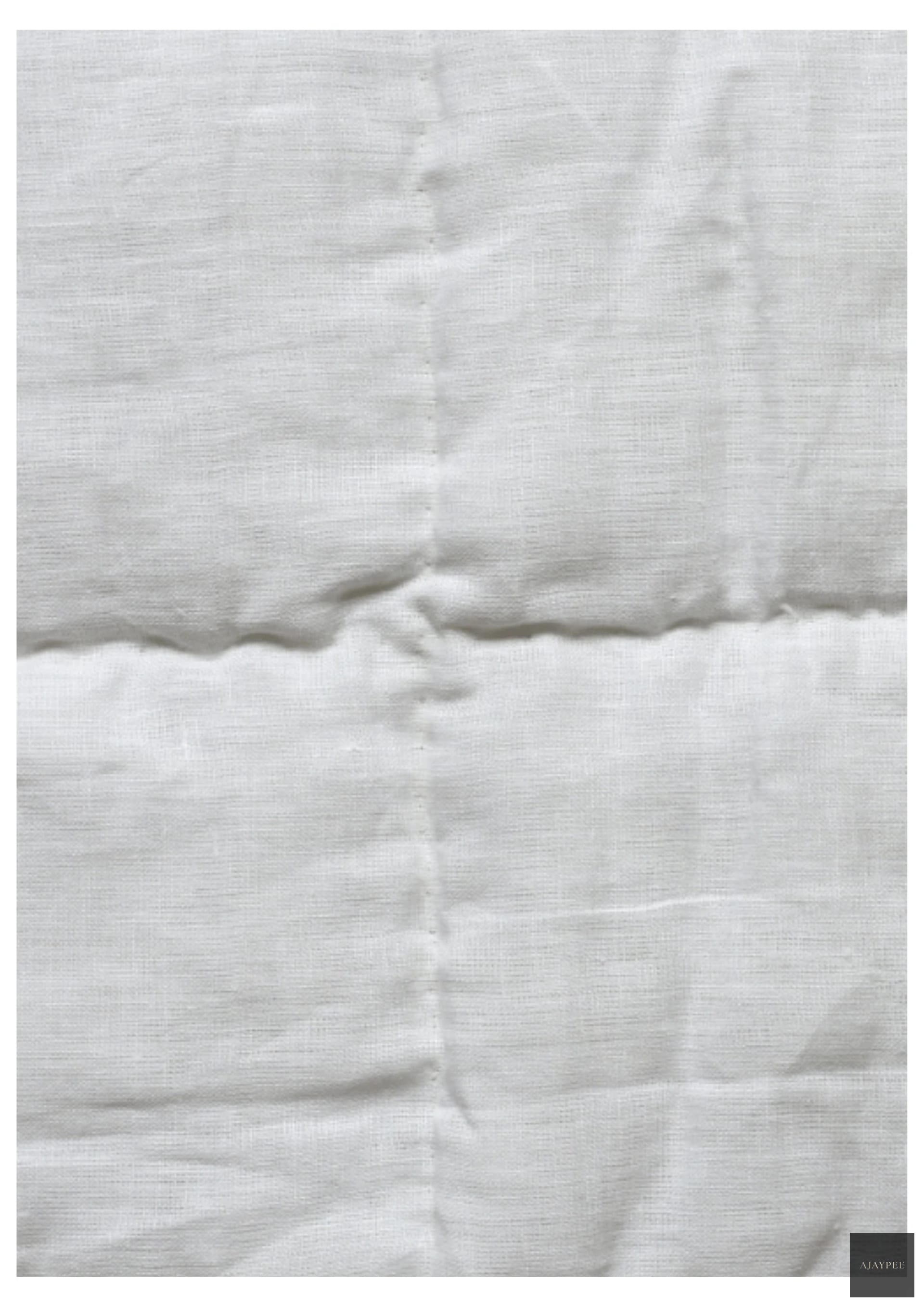 White Linen Bedspread - Cotton - Hand Woven - Ajaypee Carpets