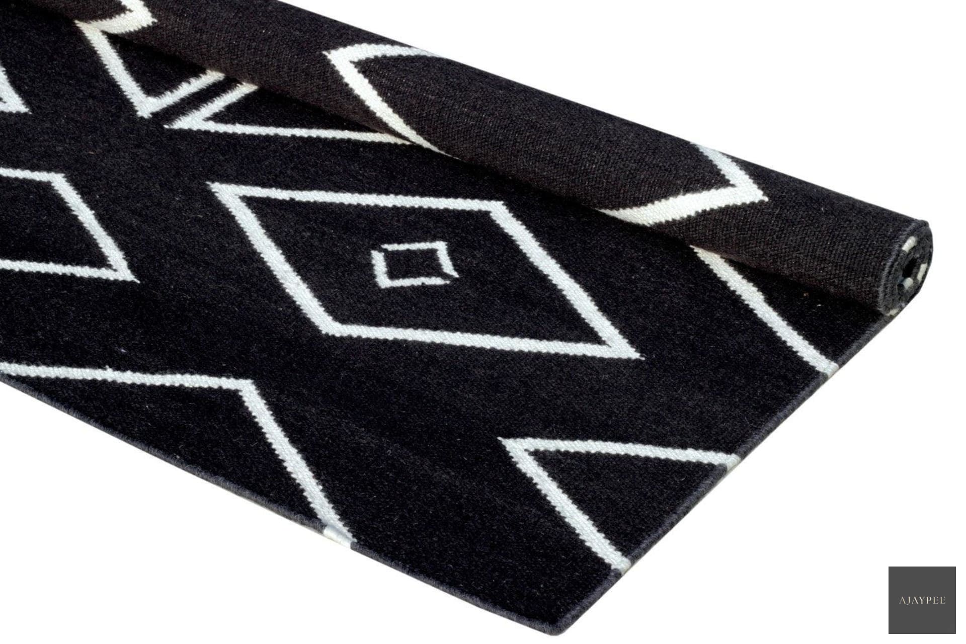 Wool Hand Woven Dhurry-Vera - Cotton - Flatweave - Ajaypee Carpets (Thumbnail 2)
