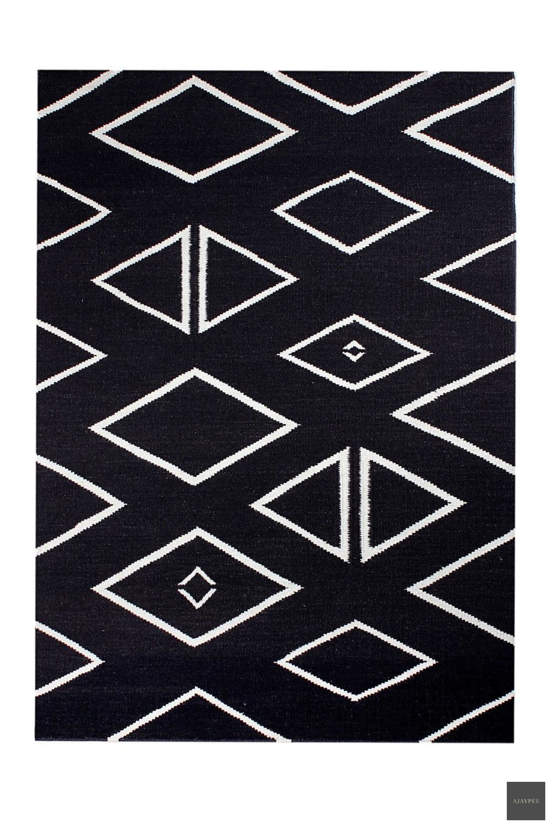 Wool Hand Woven Dhurry-Vera - Cotton - Flatweave - Ajaypee Carpets (Thumbnail 3)