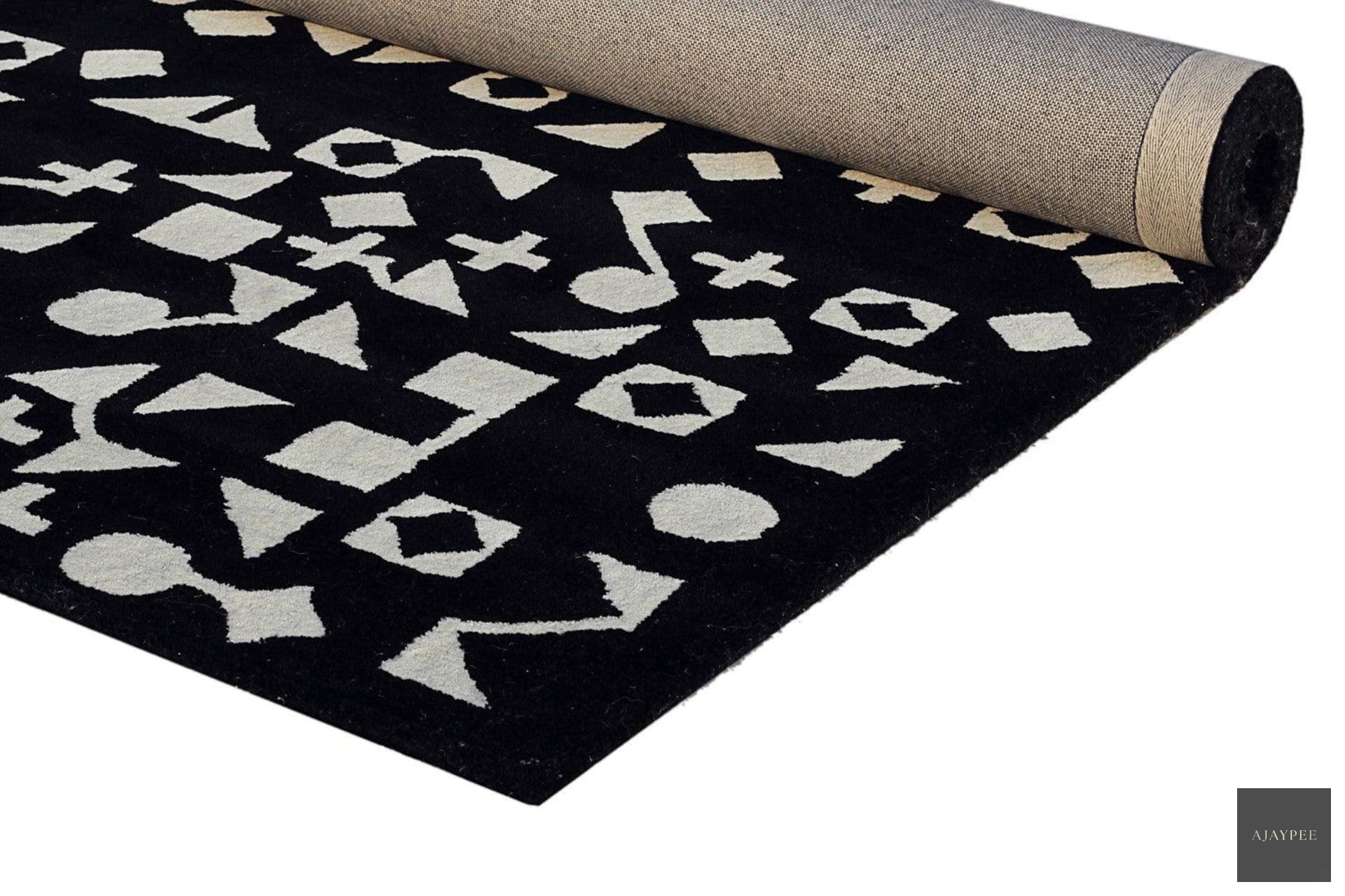 Wool HandTufted Carpet : Formas - Cotton - Hand Woven - Ajaypee Carpets (Detail)