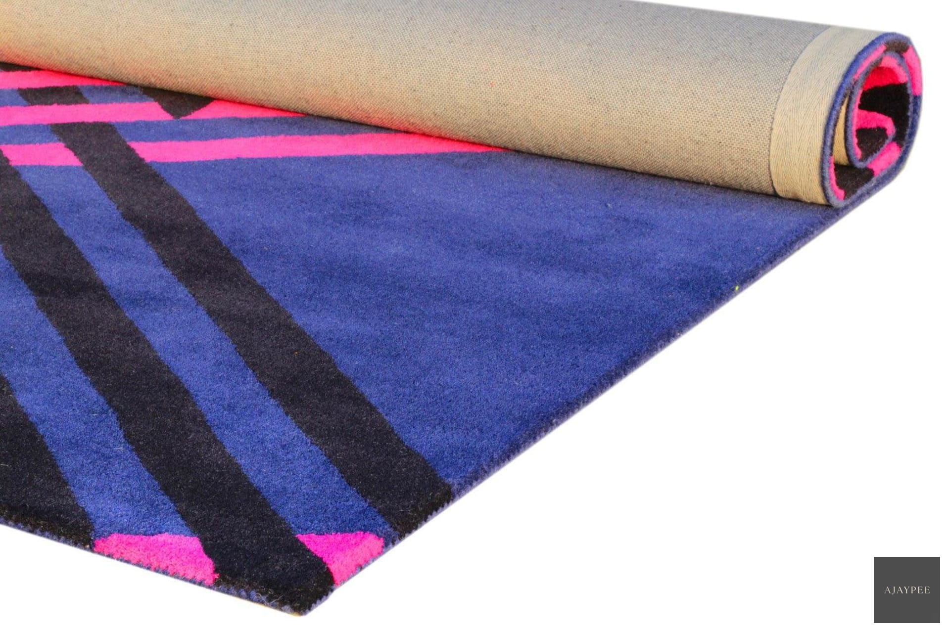 Wool HandTufted Carpet-Dimensional Stripe - Cotton - Hand Tufted - Ajaypee Carpets (Thumbnail 3)