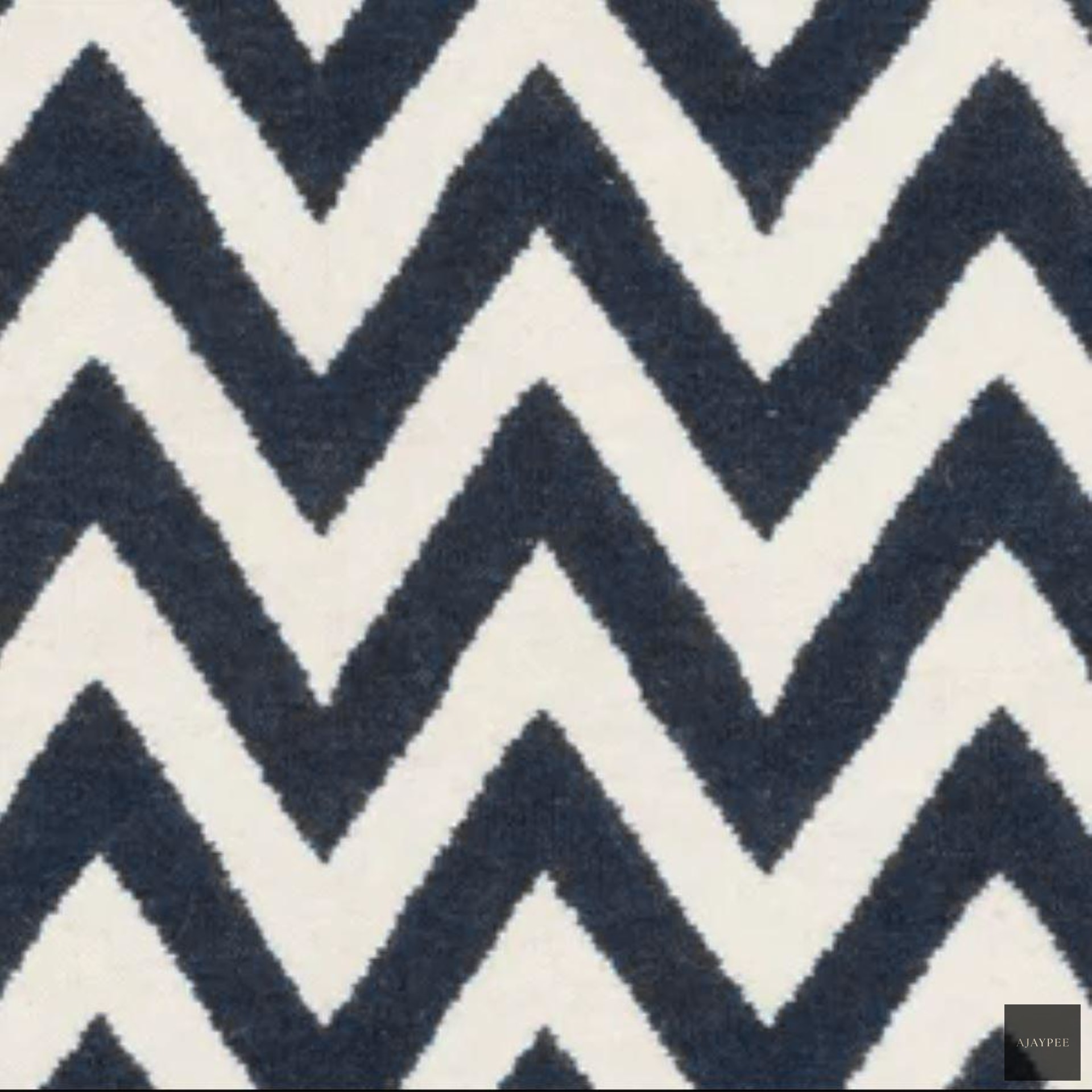 Wool Handwoven Dhurry_Round Chevron - Cotton - Hand Woven - Ajaypee Carpets (Detail)