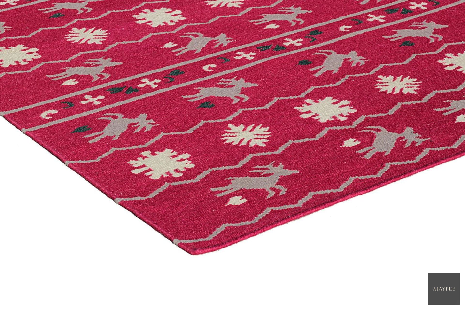 Wool HandWoven Rug-Chrisl - Cotton - Flatweave - Ajaypee Carpets (Thumbnail 4)