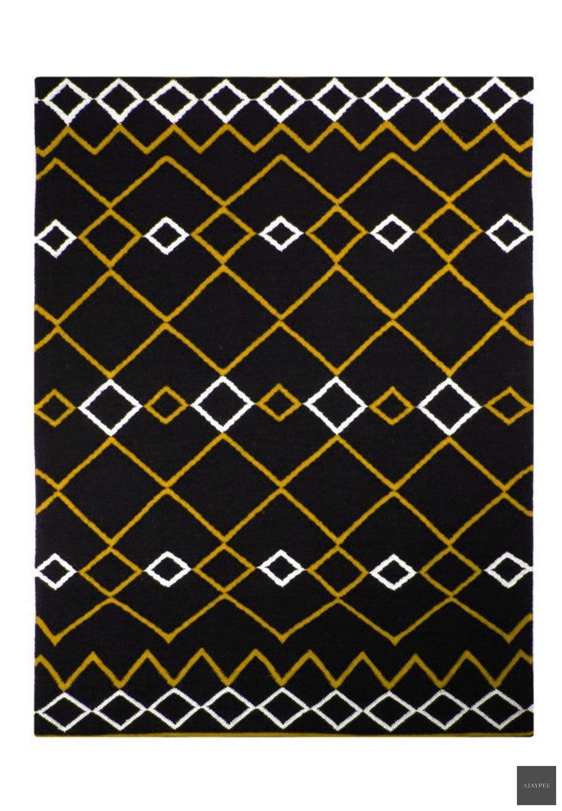 Wool Handwoven Rug_Vera Yellow - Cotton - Flatweave - Ajaypee Carpets (Thumbnail 3)
