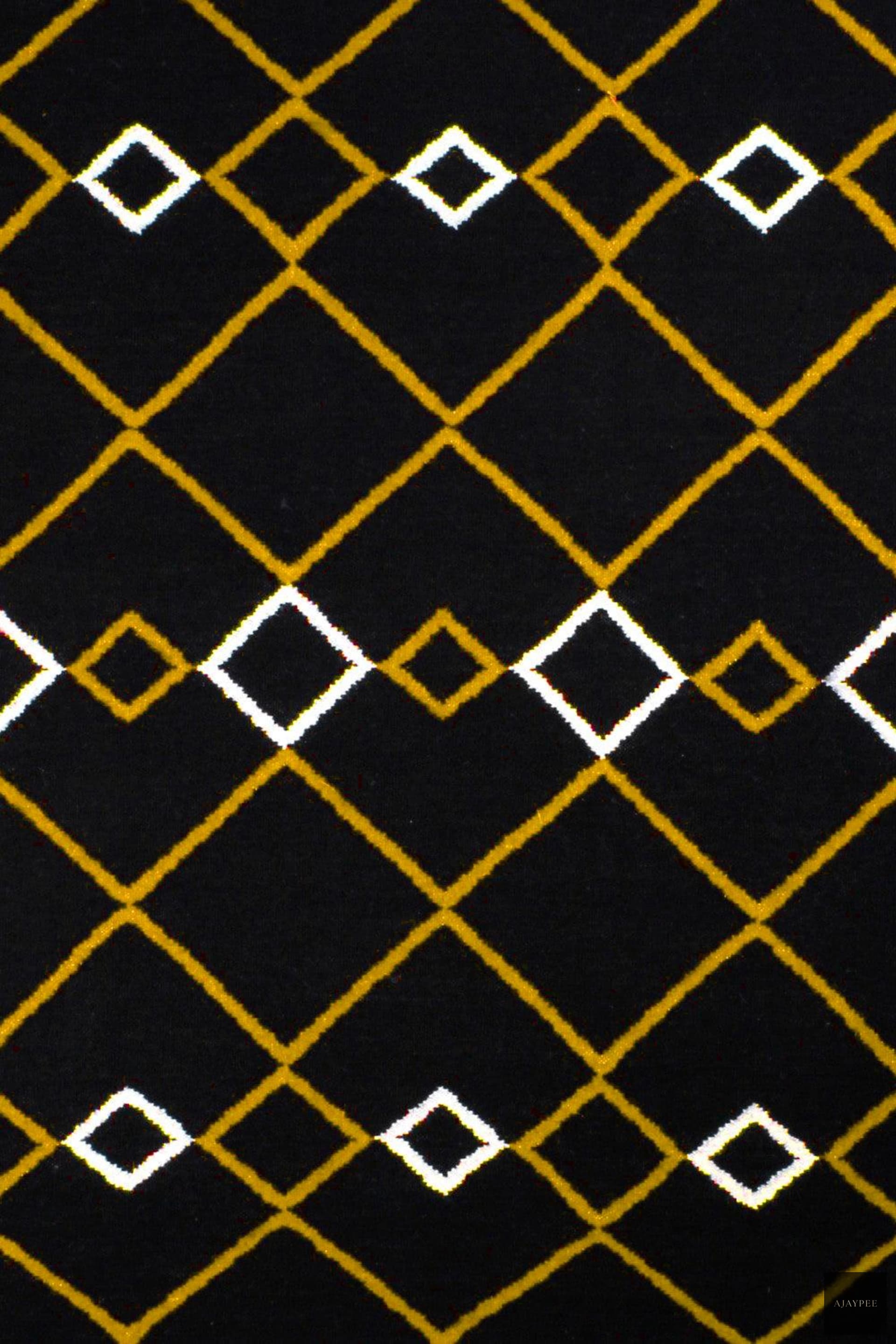 Wool Handwoven Rug_Vera Yellow - Cotton - Flatweave - Ajaypee Carpets (Thumbnail 5)