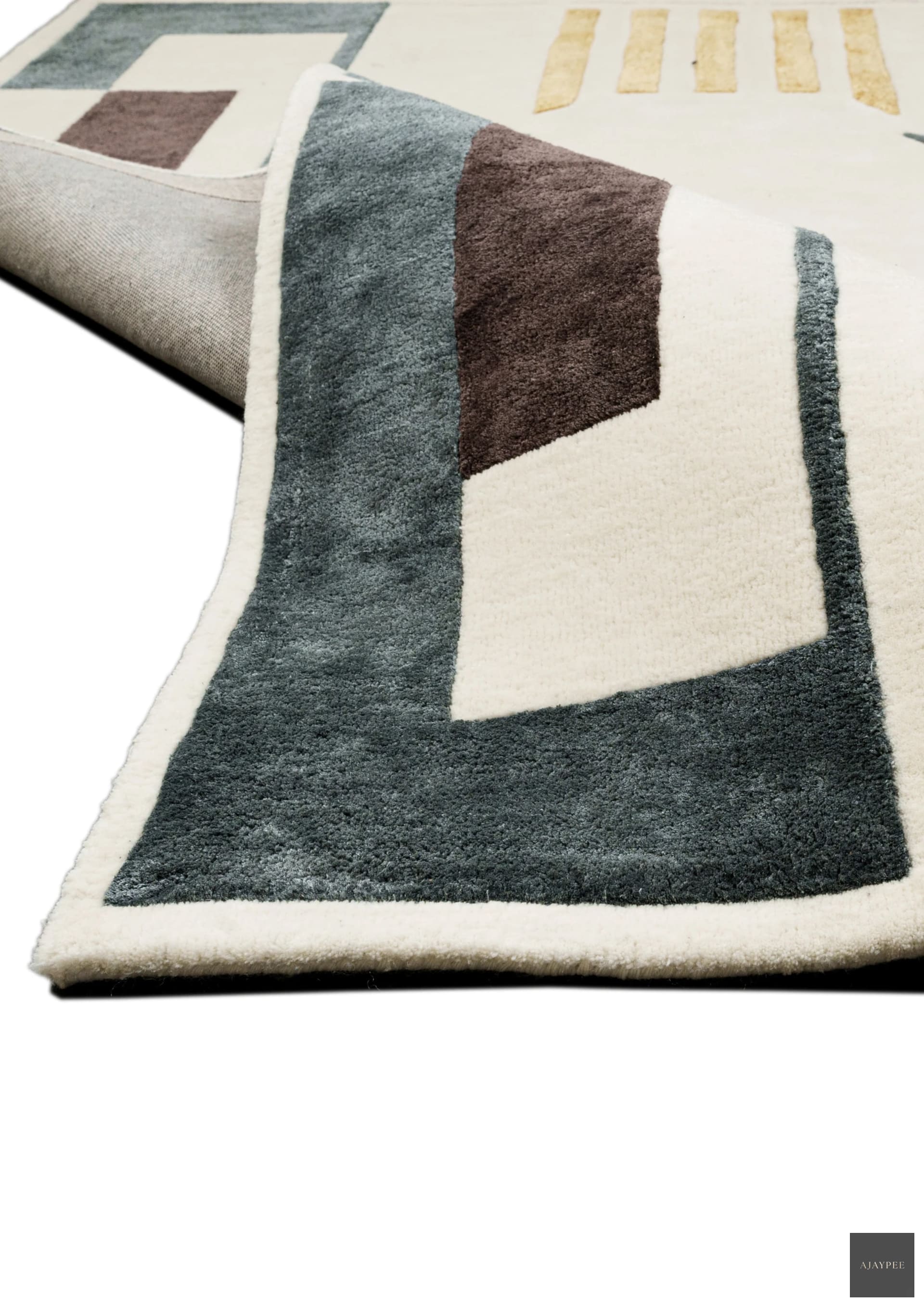 Wool & Viscose Handtufted Carpet - Archaeo - Cotton - Hand Tufted - Ajaypee Carpets (Detail)