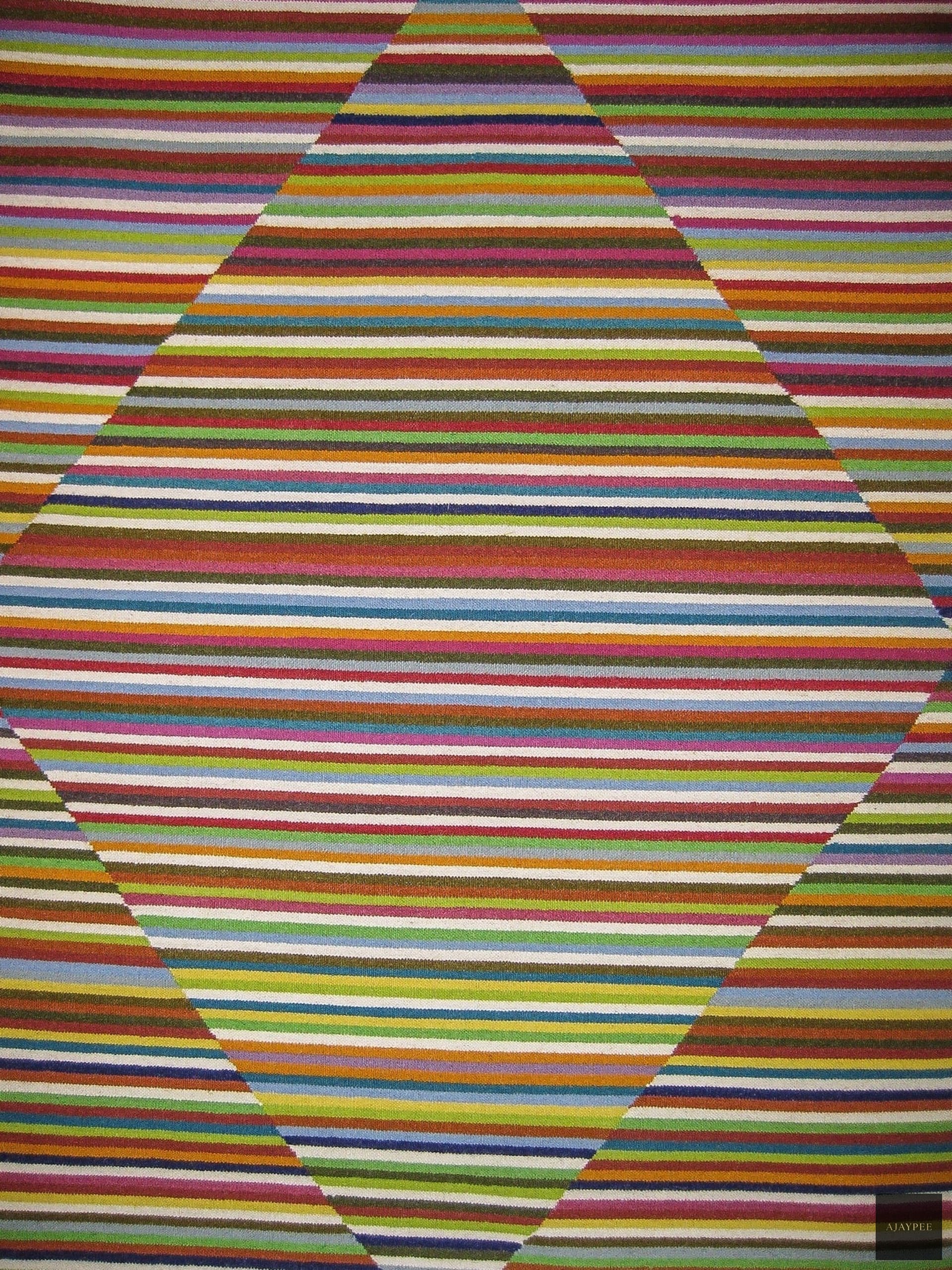 Woolen Hand Dhurry _Magic - Cotton - Flatweave - Ajaypee Carpets (Thumbnail 3)
