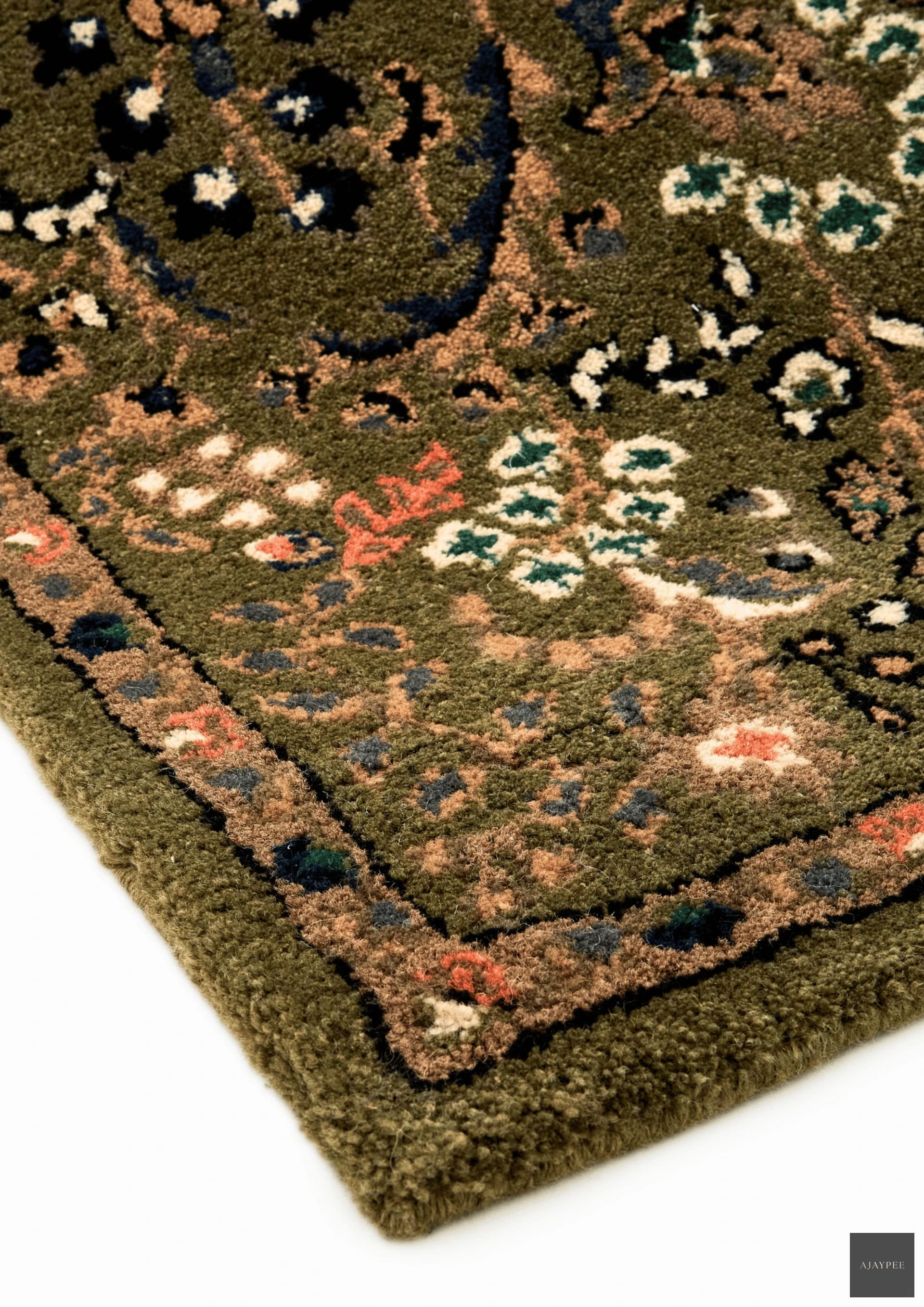 Woolen Handtufted Carpets - Myrrina - Cotton - Hand Woven - Ajaypee Carpets (Detail)