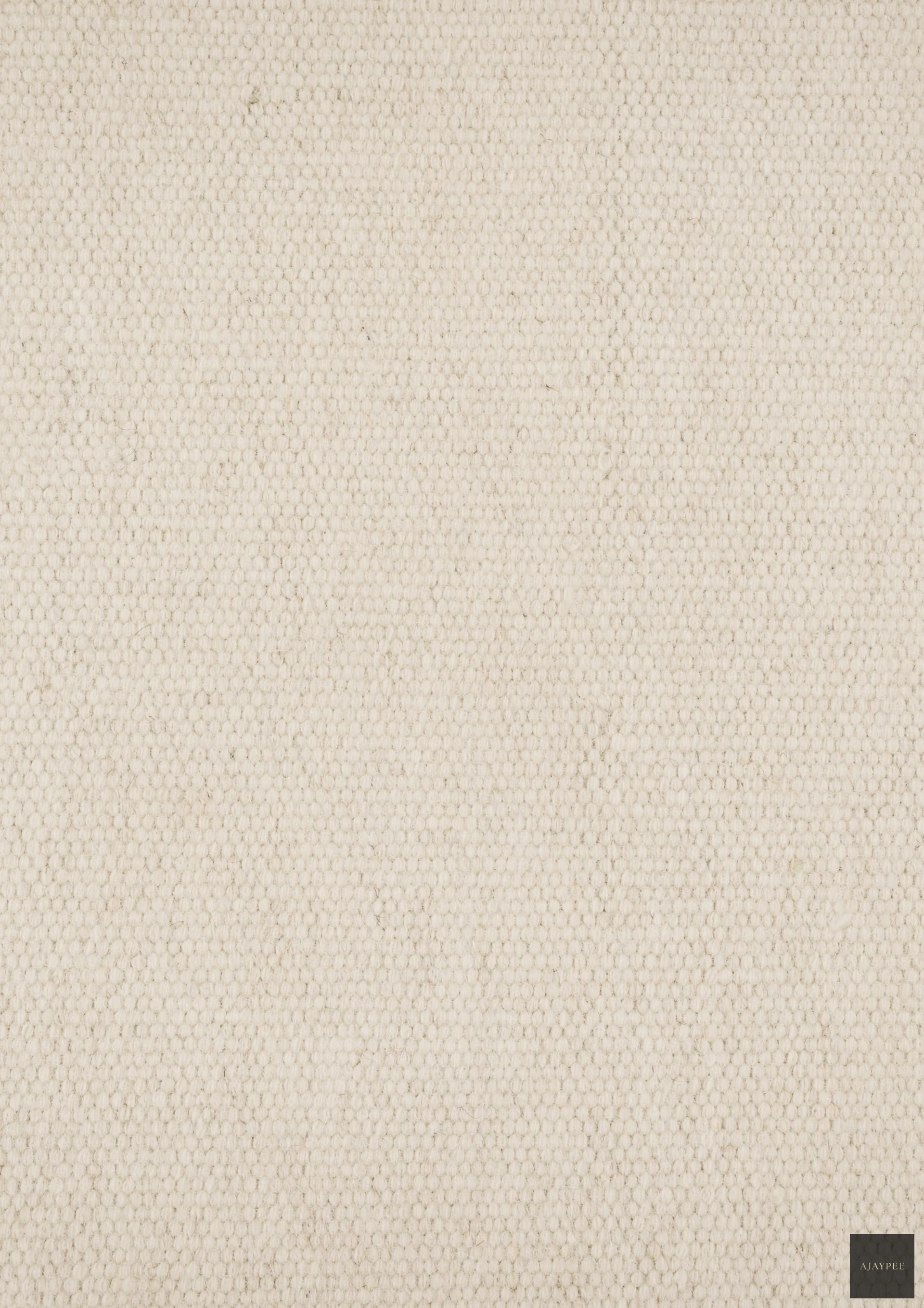 Woolen Handwoven Dhurry_Plain White - Cotton - Hand Woven - Ajaypee Carpets (Thumbnail 3)