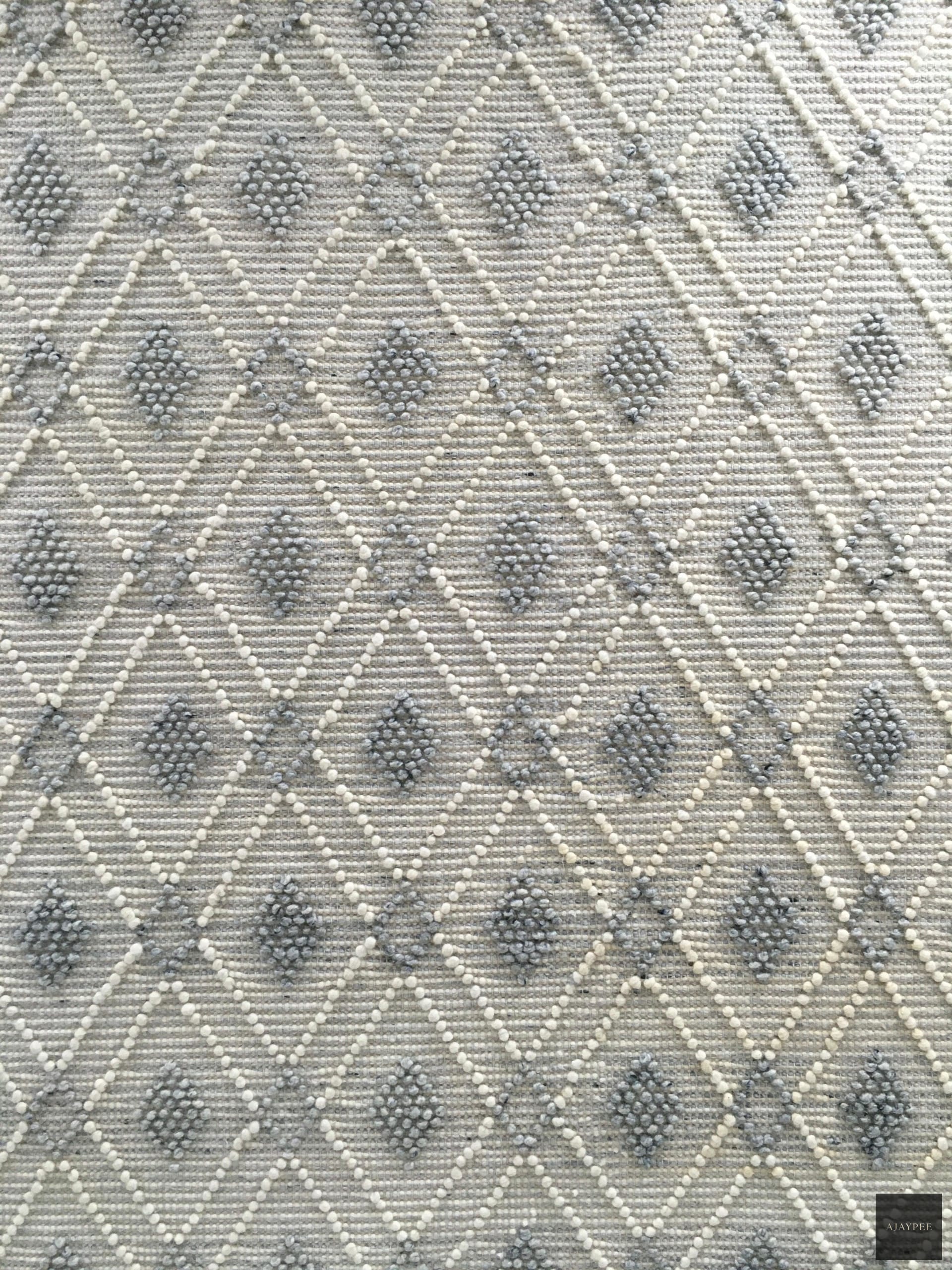 Woolen Handwoven Loop Rug_Aisha Mono - Cotton - Flatweave - Ajaypee Carpets (Thumbnail 3)