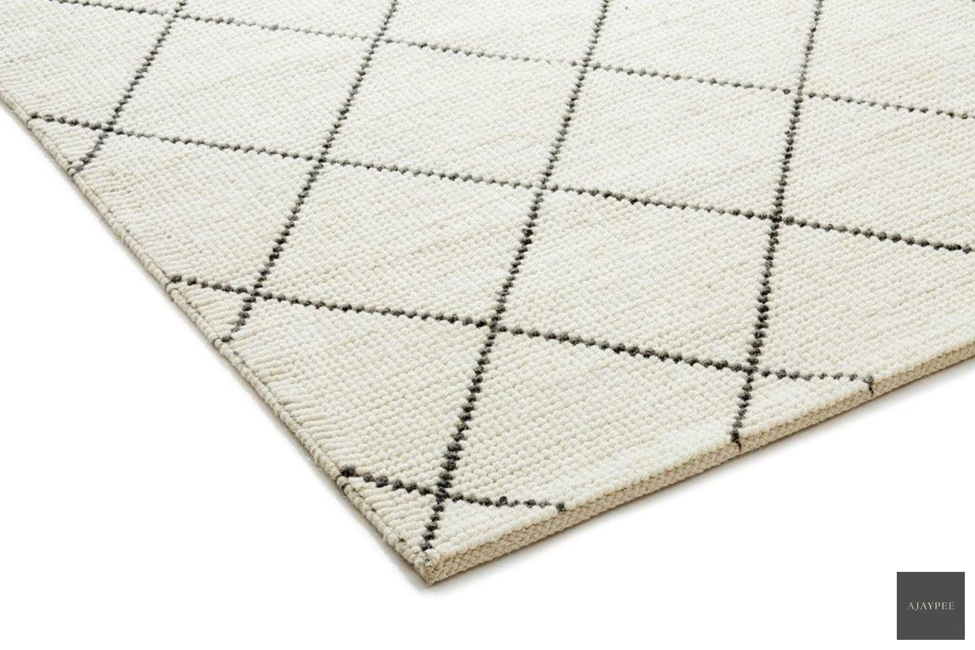 Woolen Handwoven Rug_Loop Beni - Cotton - Hand Woven - Ajaypee Carpets (Thumbnail 3)