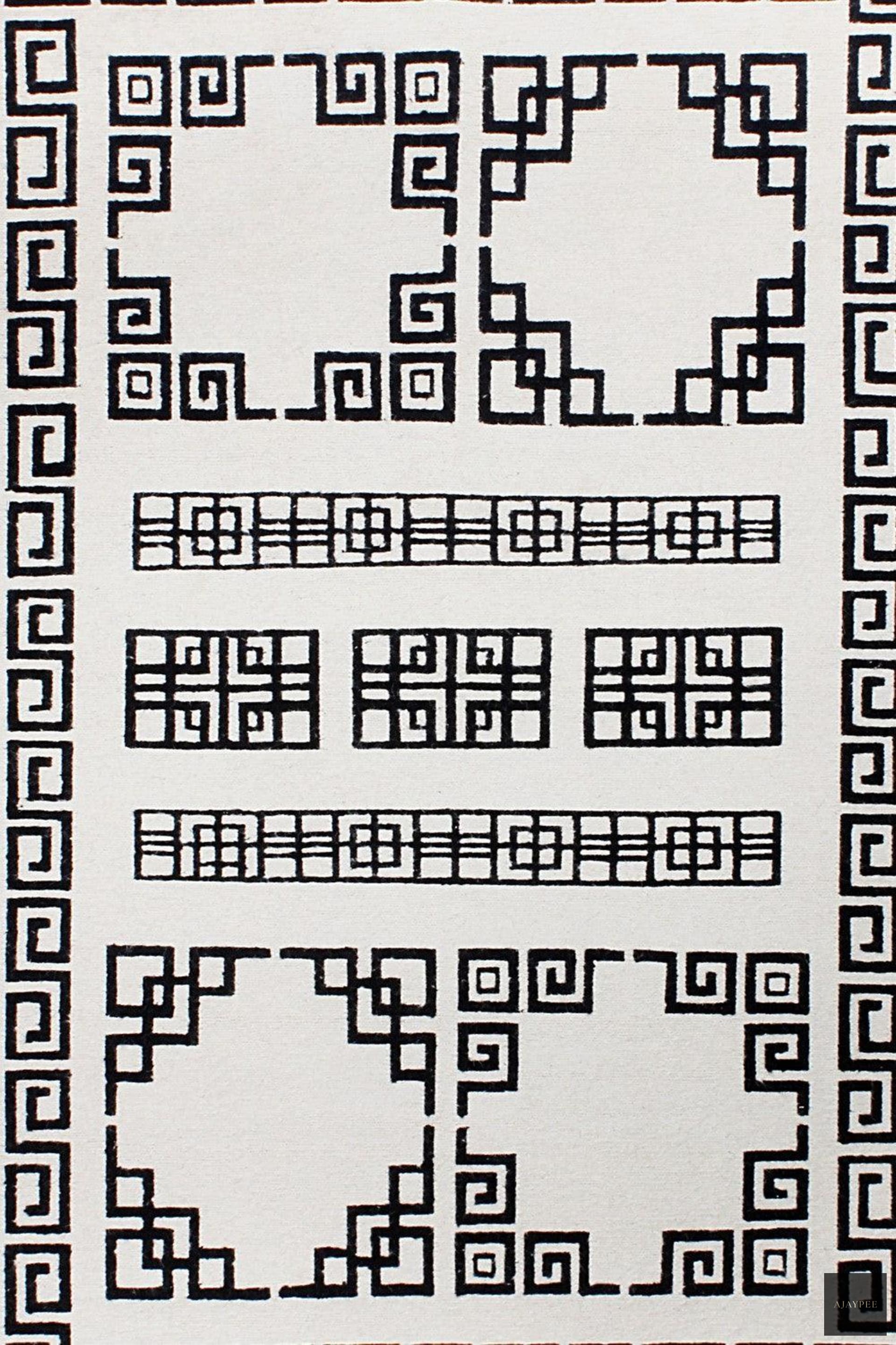 Woolen Sumak - Black /White - Cotton - Flatweave - Ajaypee Carpets (Thumbnail 4)