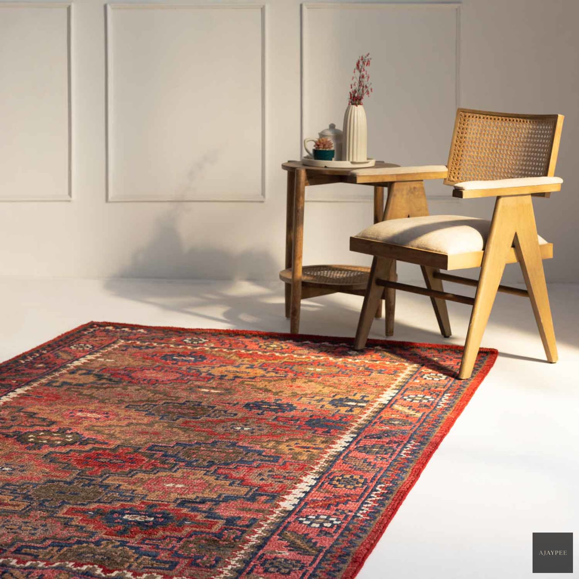 Aibaq Hand Knotted Woollen Rug - Cotton - Hand Knotted - Ajaypee Carpets