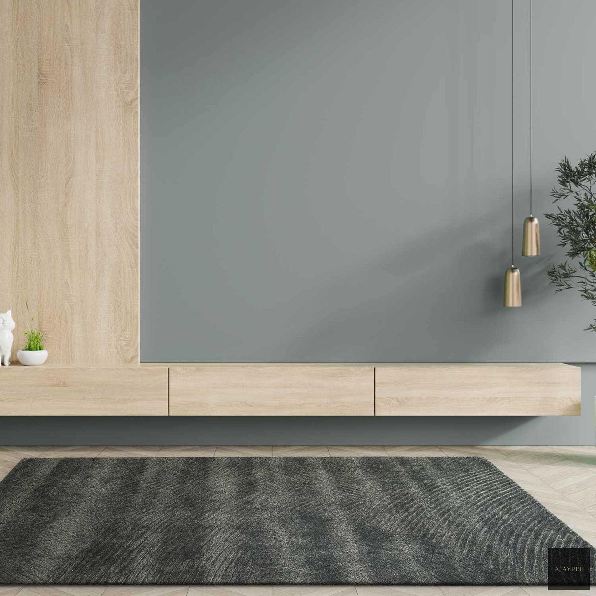 Akhenaten Hand Tufted Woollen And Viscose Rug - Cotton - Hand Tufted - Ajaypee Carpets