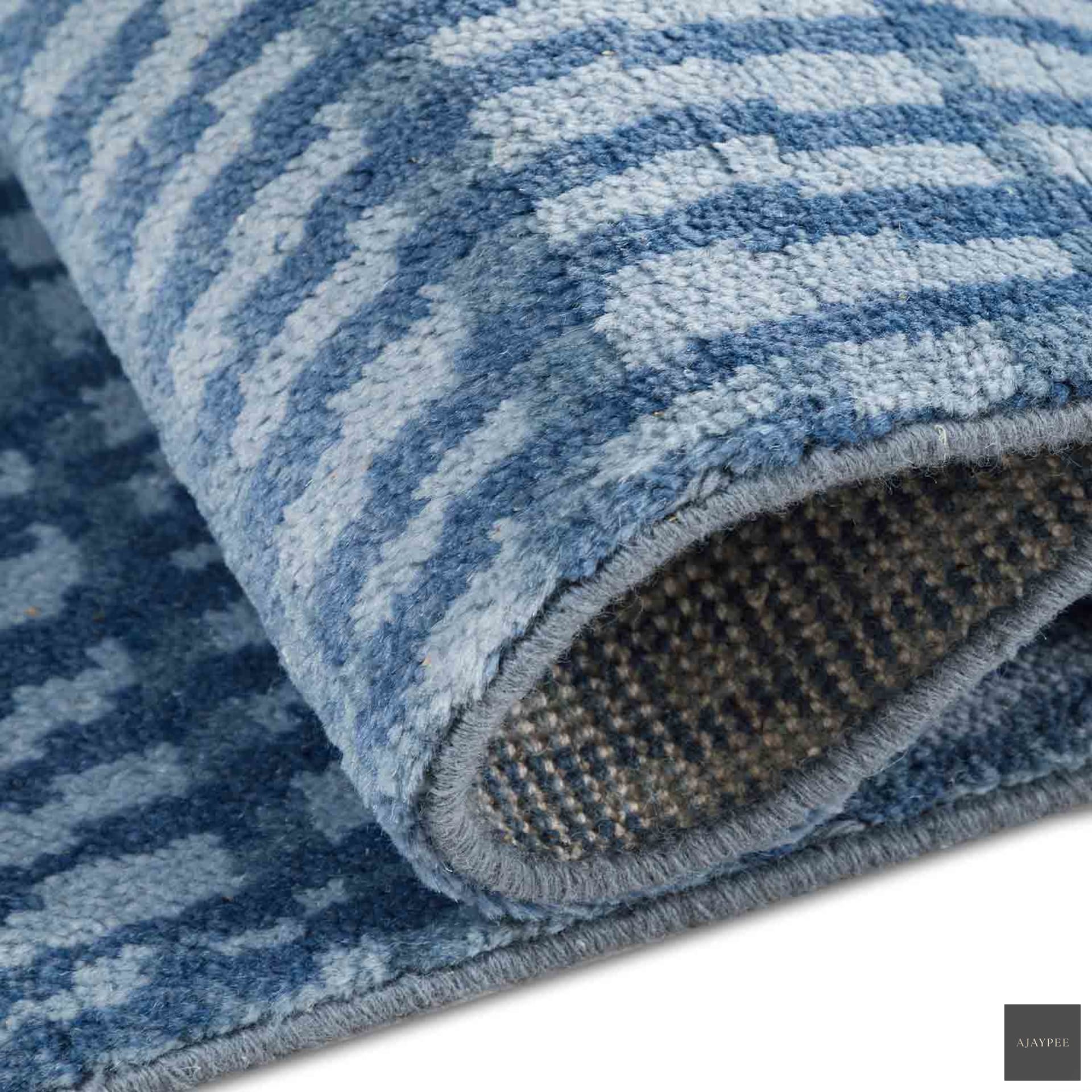 Alok Hand Knotted Woollen Rug - Cotton - Hand Knotted - Ajaypee Carpets (Thumbnail 3)