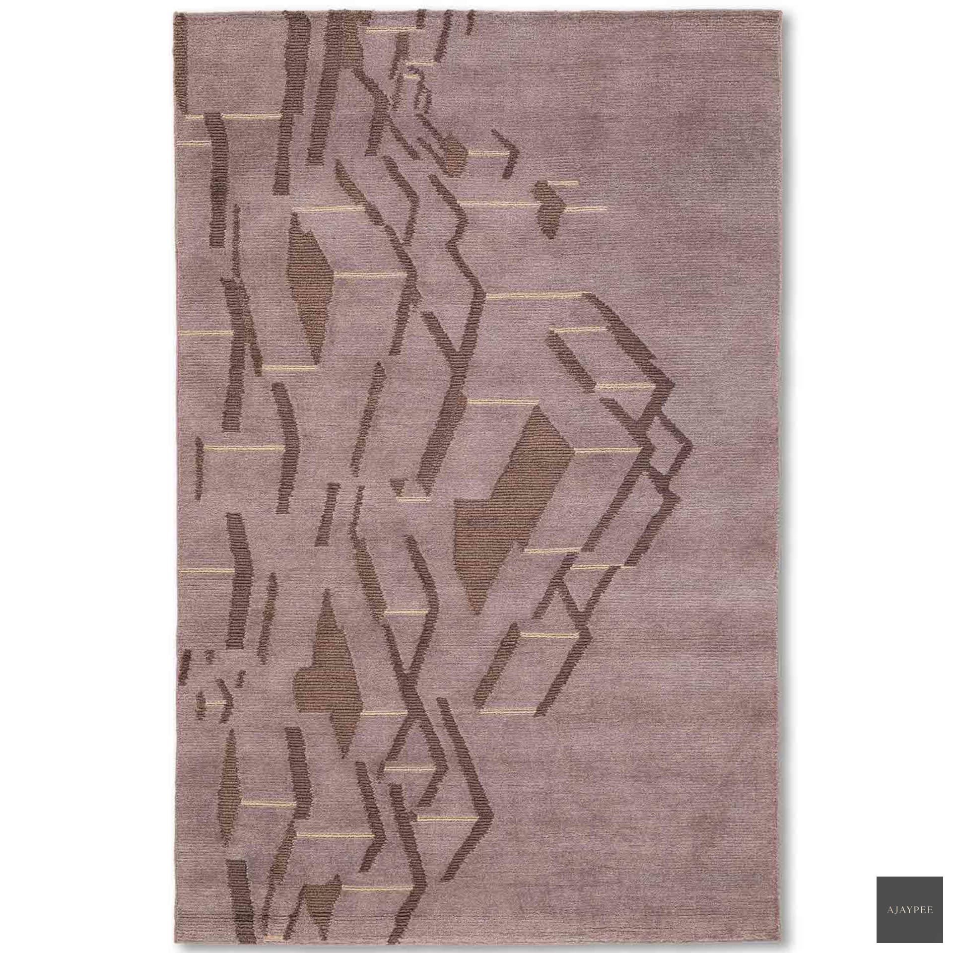 Altered Dimensions Hand Knotted Wool Rug By Shripal Munshi – Cotton Hand Knotted handmade carpet by Ajaypee Carpets