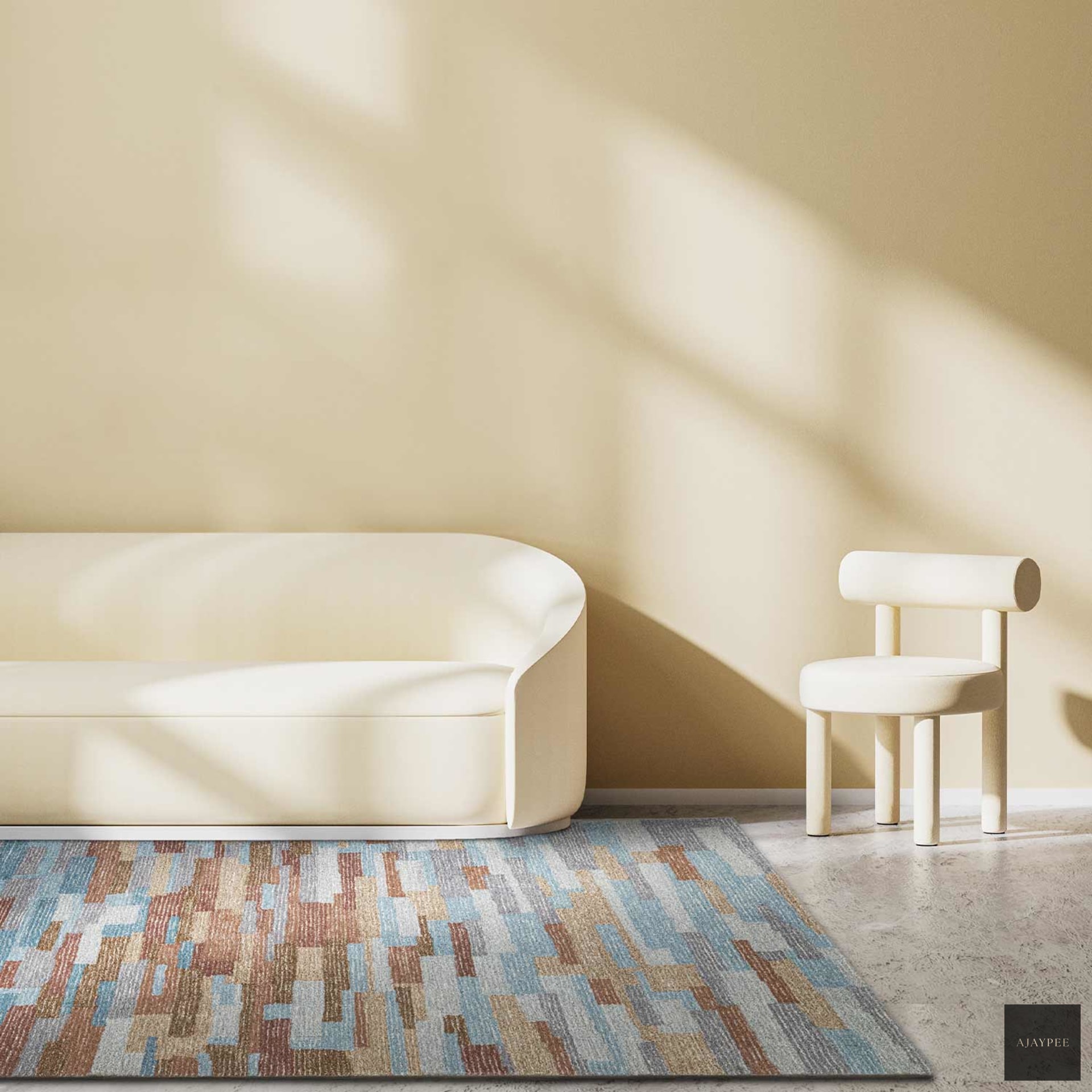 Anippe Hand Tufted Woollen And Viscose Rug – Cotton Hand Tufted handmade carpet by Ajaypee Carpets