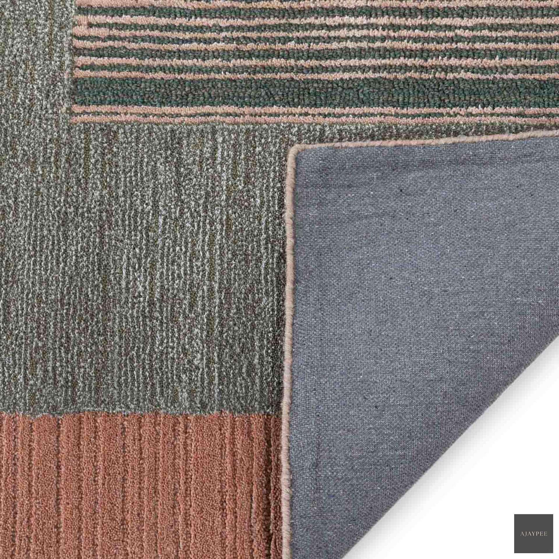 Apohis Hand Tufted Woollen And Viscose Rug - Cotton - Hand Tufted - Ajaypee Carpets (Thumbnail 7)